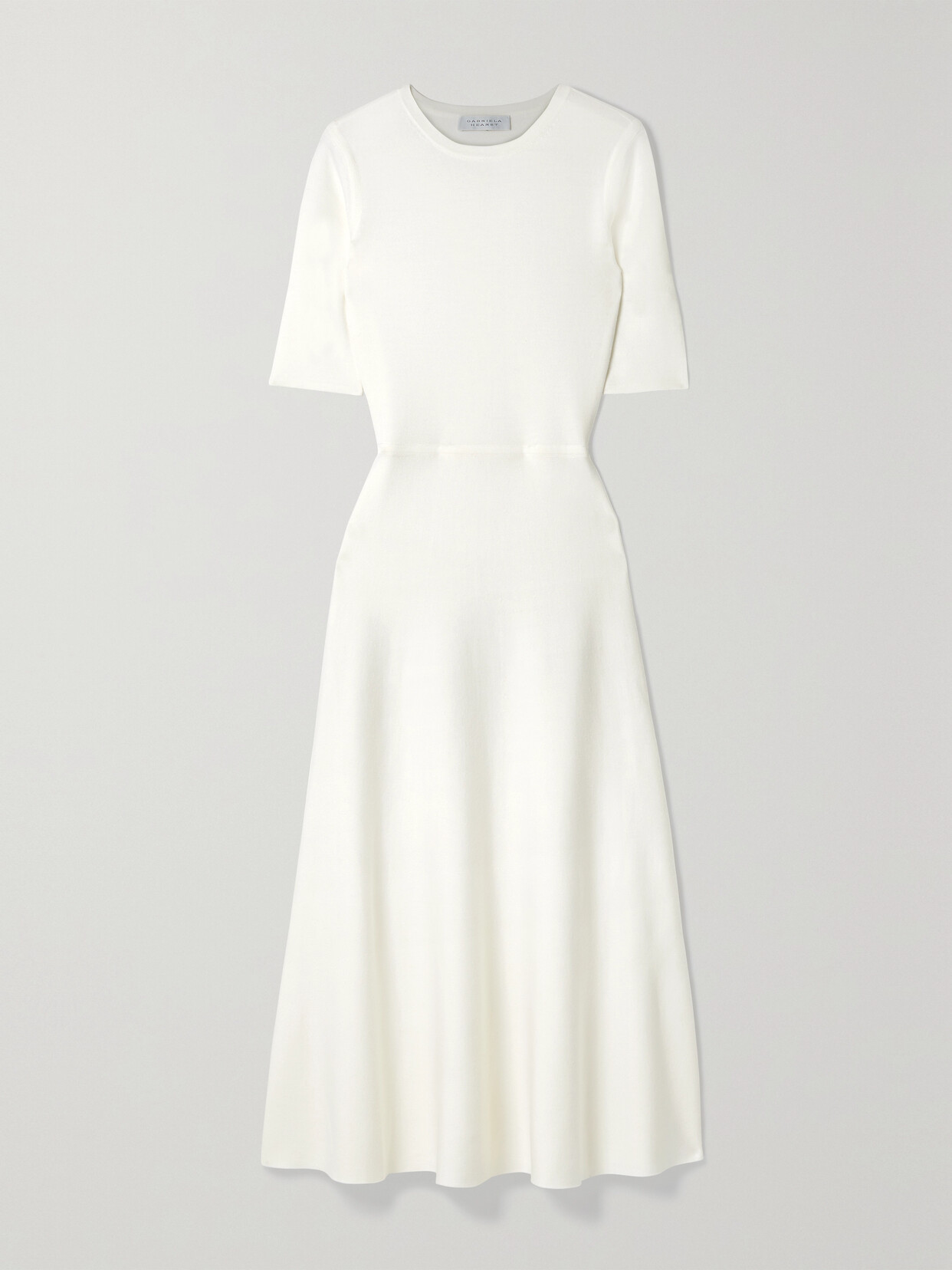 Gabriela Hearst Seymore Wool, Cashmere, And Silk-blend Jersey Midi Dress In Ivory