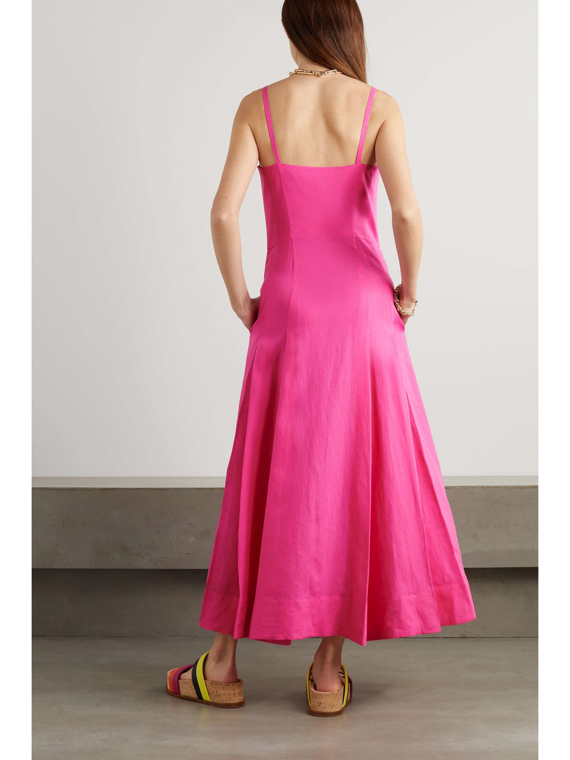 GABRIELA HEARST Margritte pleated linen midi dress