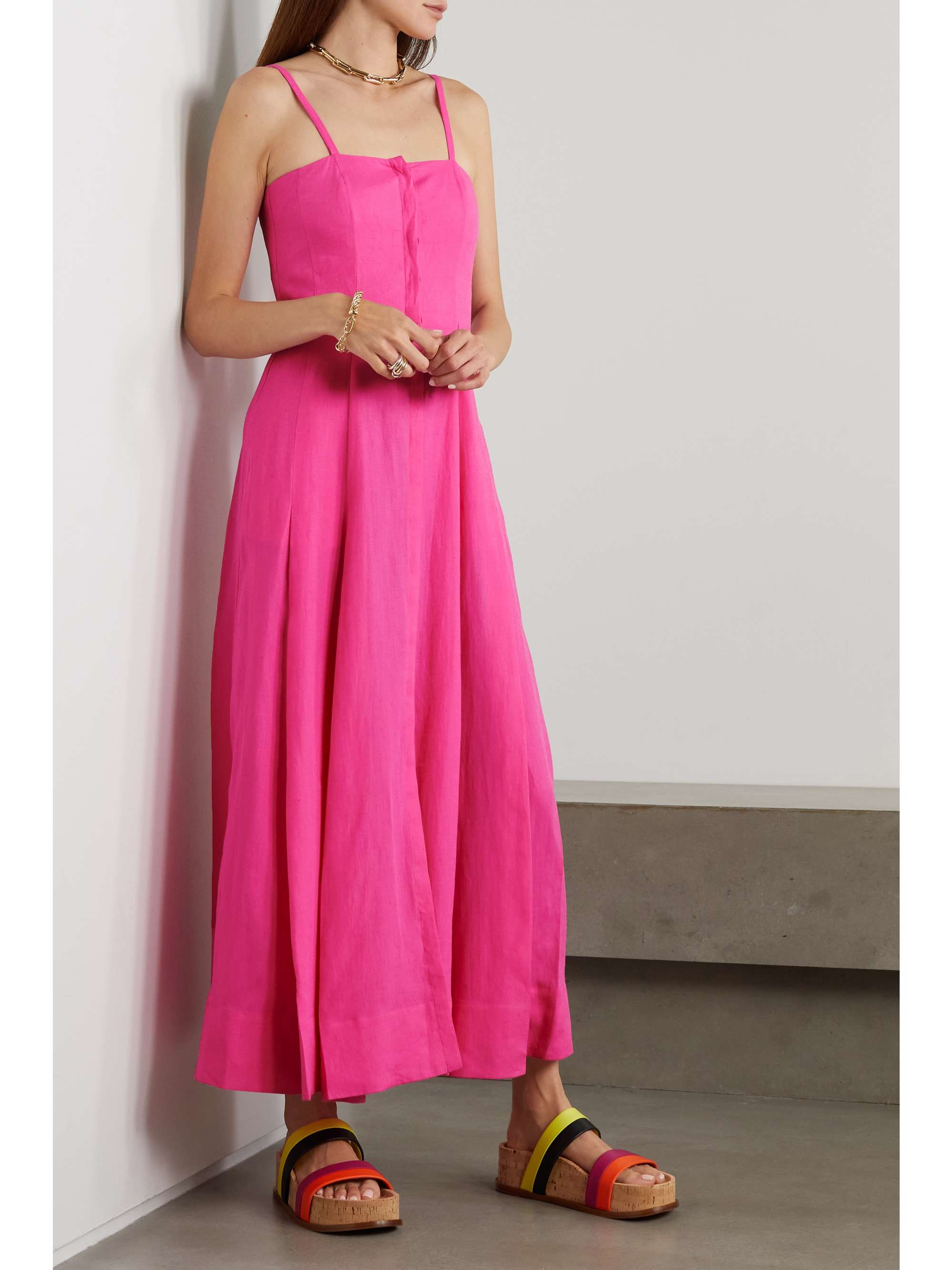 GABRIELA HEARST Margritte pleated linen midi dress