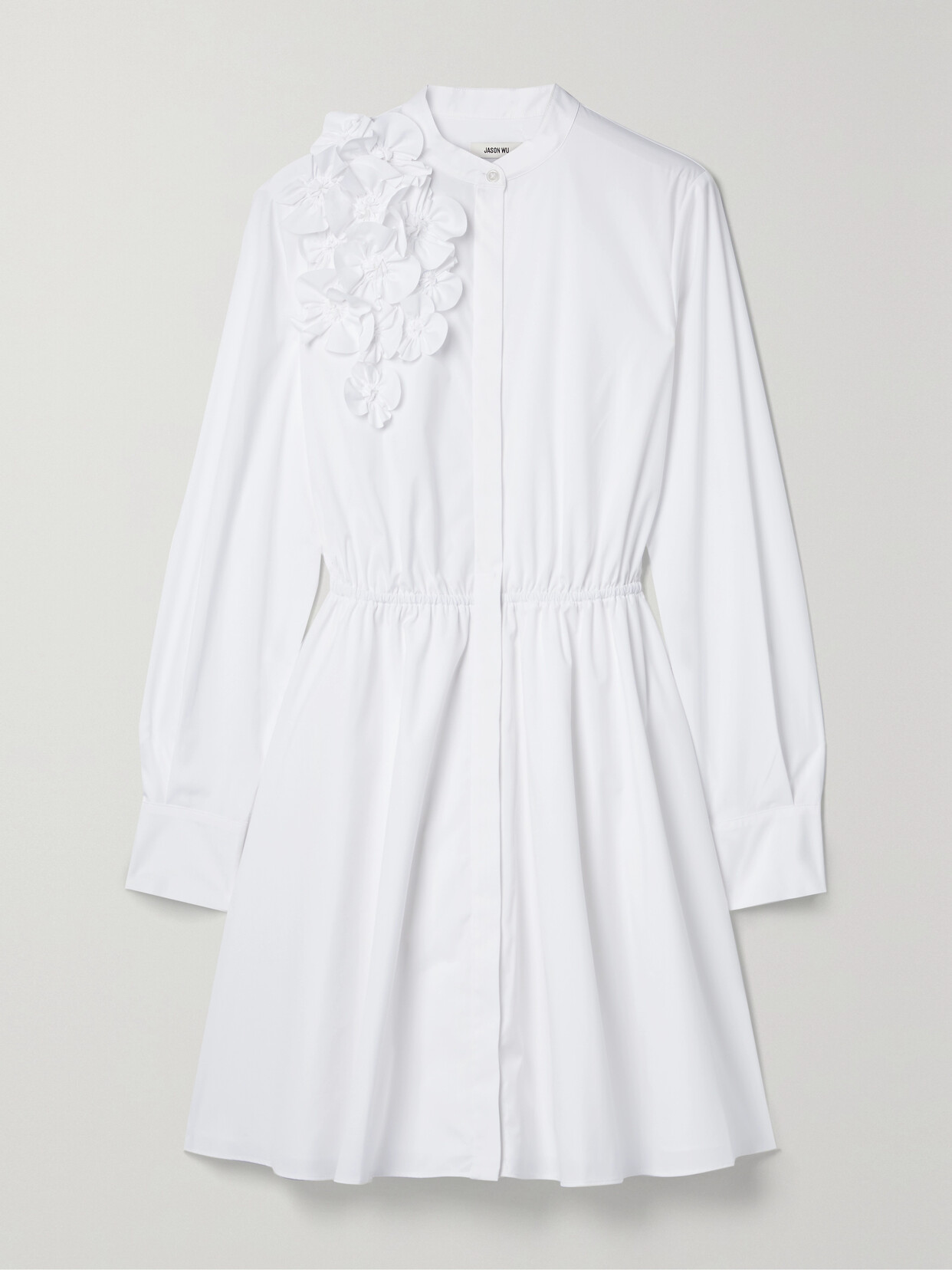Jason Wu Collection Appliqud Cotton-blend Poplin Mini Dress In White |  ModeSens
