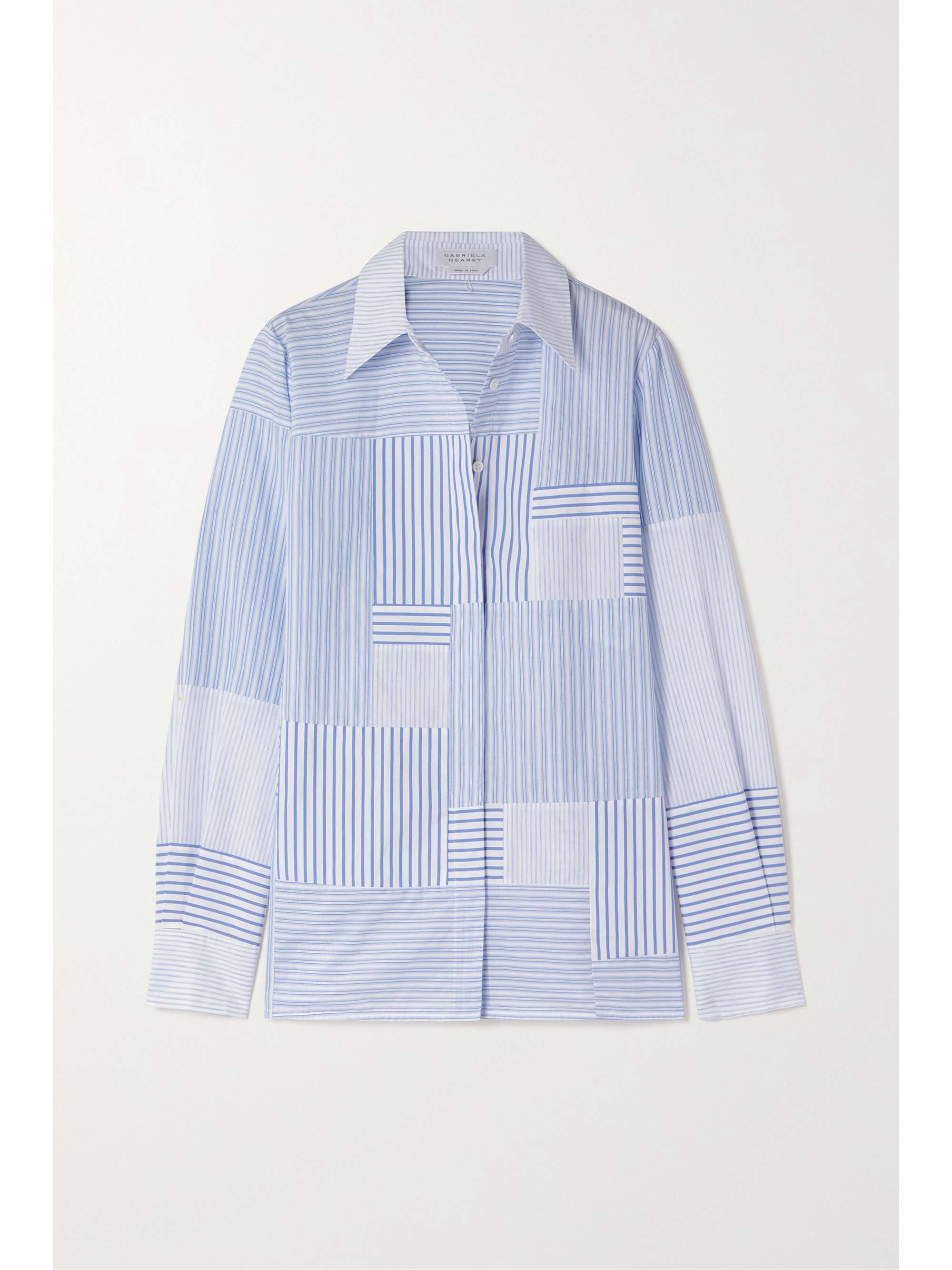 GABRIELA HEARST Taj patchwork striped cotton-blend poplin shirt | NET-A ...