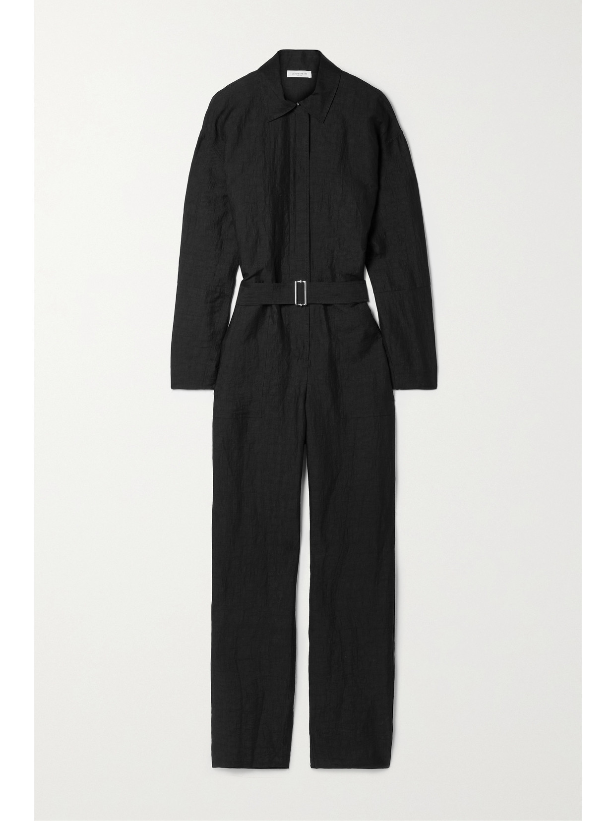 Lafayette148 Tulane Belted Linen-blend Ripstop Jumpsuit
