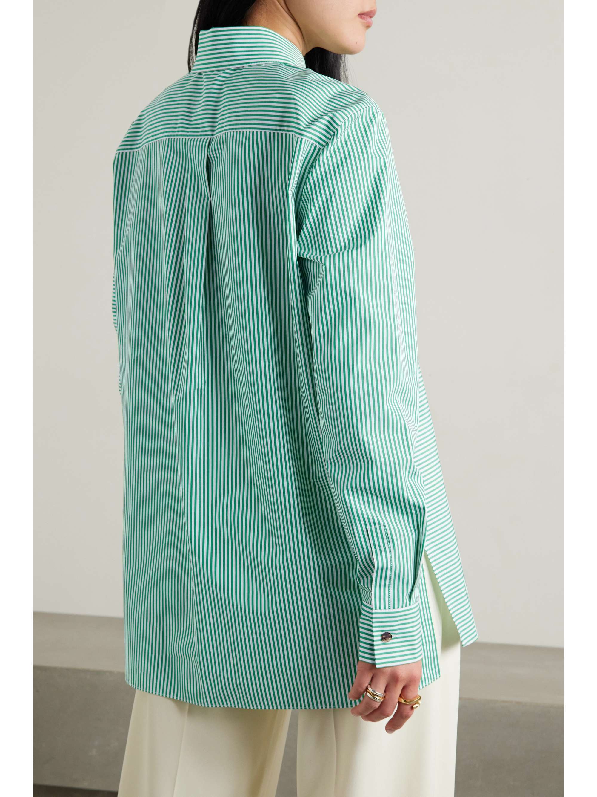 LAFAYETTE 148 Greyson 条纹纯棉府绸衬衫