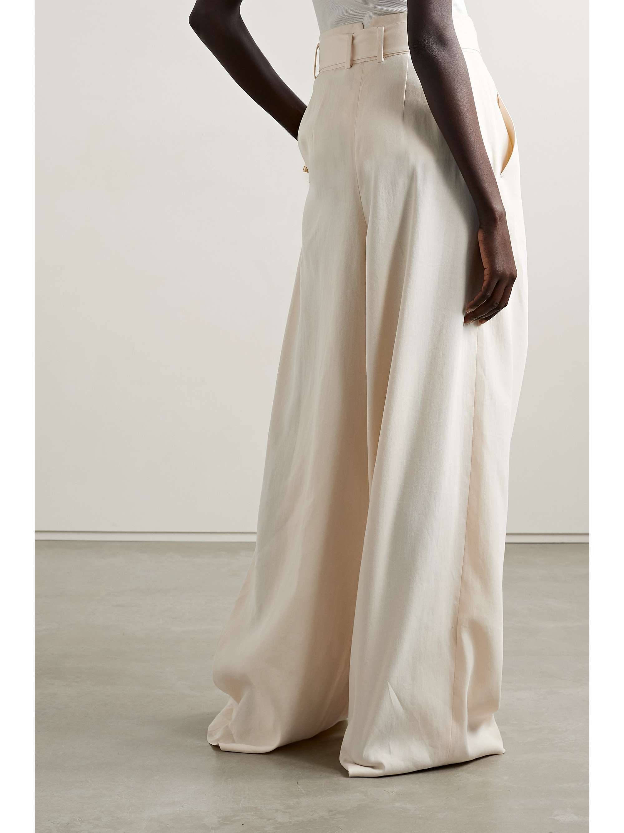 LAFAYETTE 148 Jagger belted wool and silk-blend twill wide-leg pants