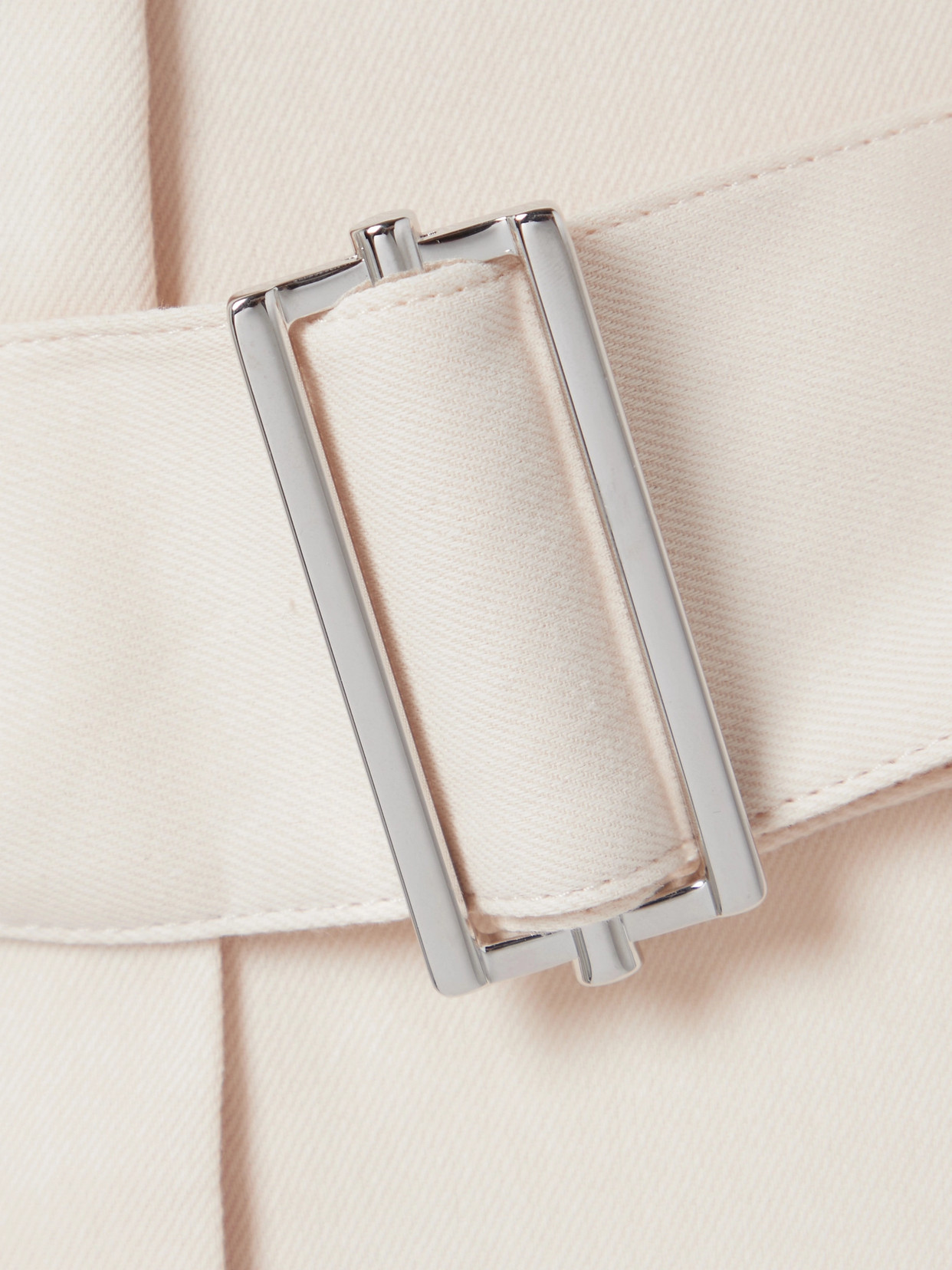 Lafayette148 Jagger Belted Wool And Silk-blend Twill Wide-leg Pants In Ivory