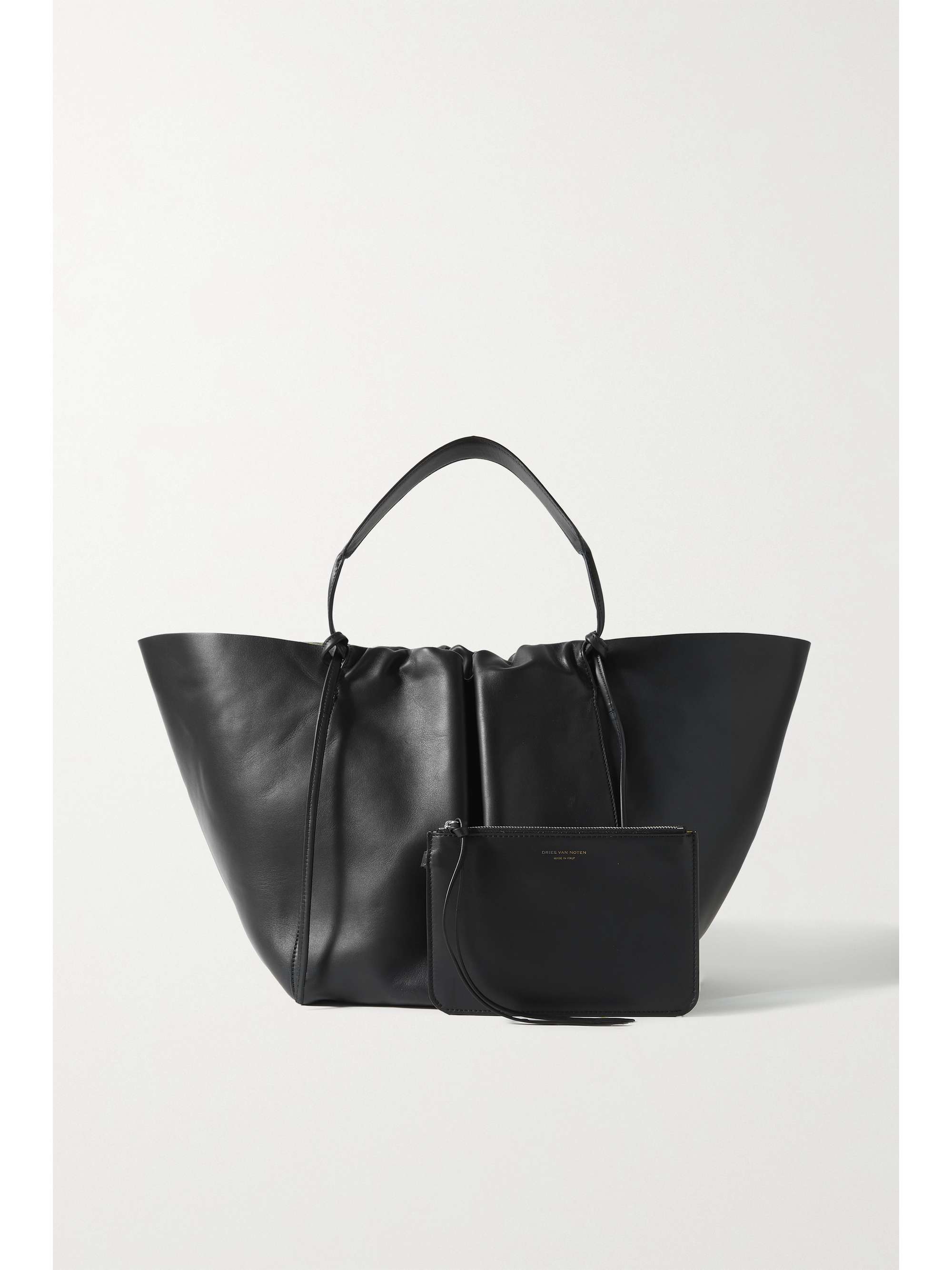 DRIES VAN NOTEN Gathered leather tote | NET-A-PORTER