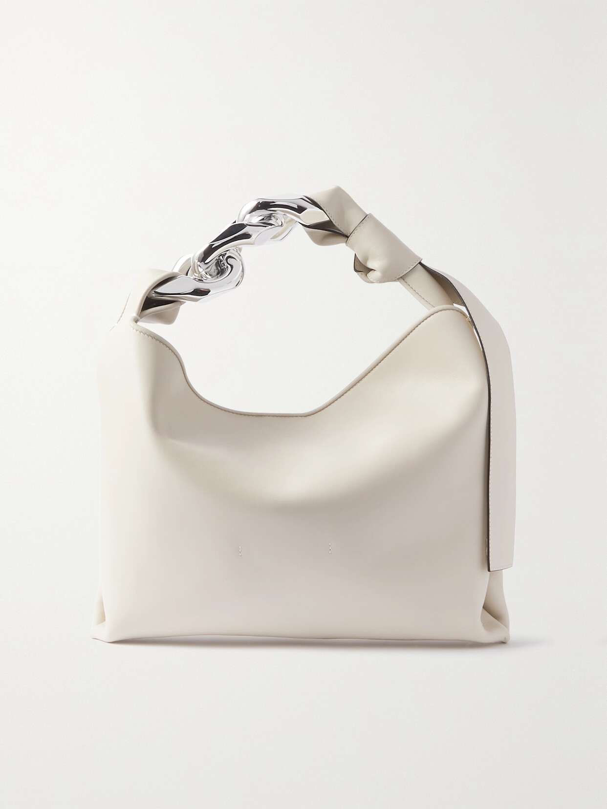 JW Anderson - Small Chain-embellished Leather Tote - Off-white