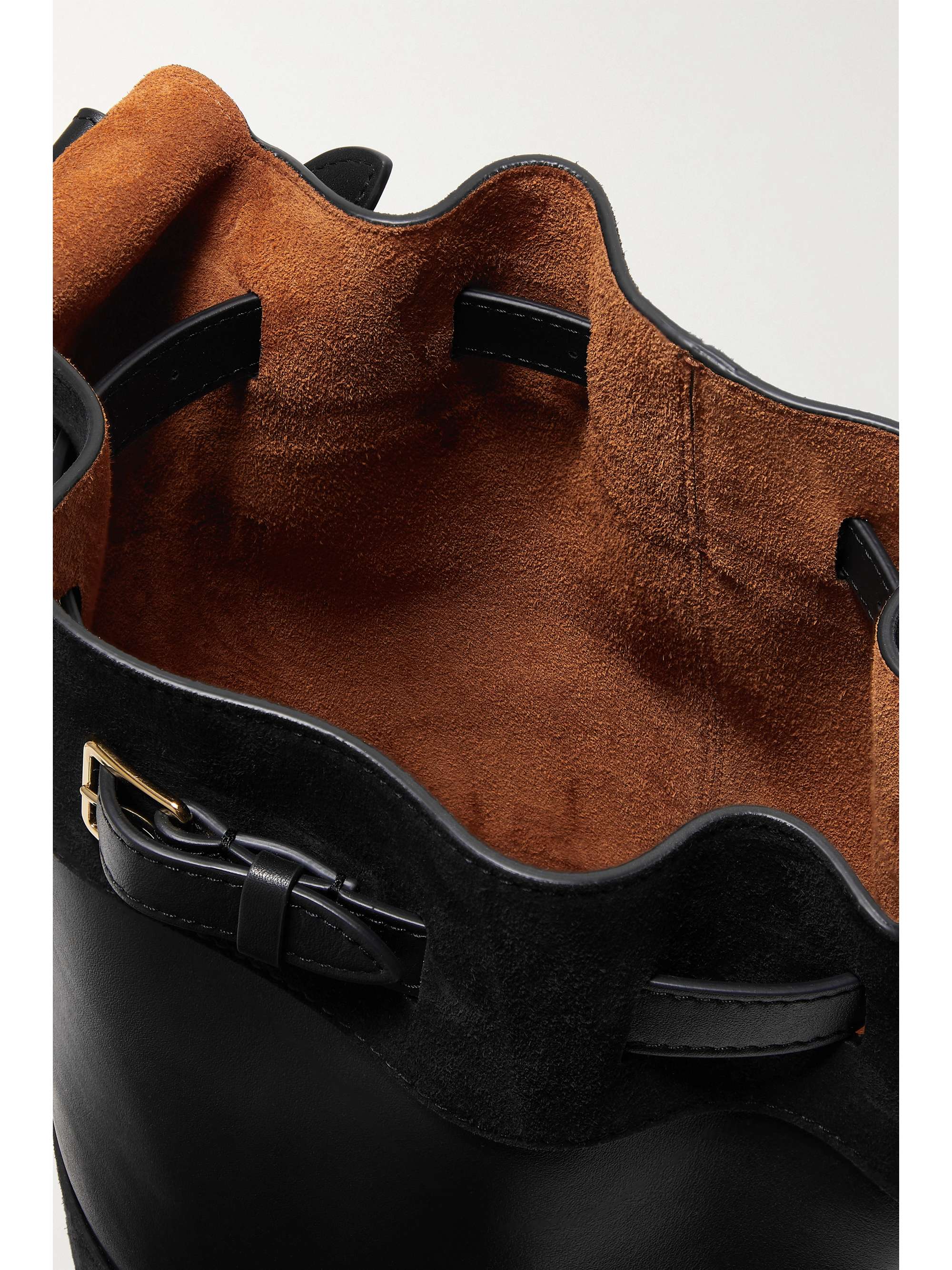 ALTUZARRA Play buckled suede-trimmed leather bucket bag