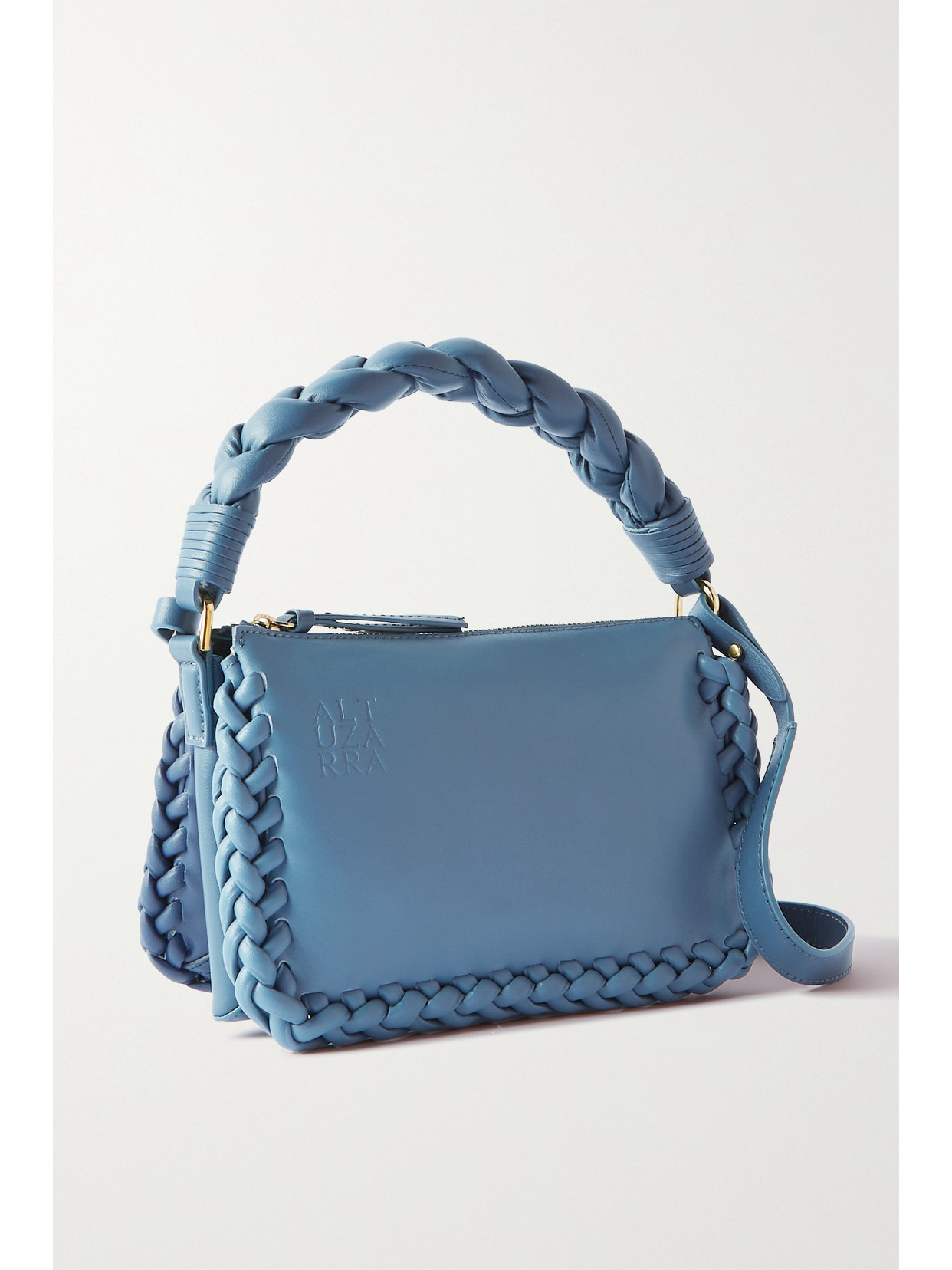 Altuzarra Braided Zip Leather Shoulder Bag In Blue Multi ModeSens