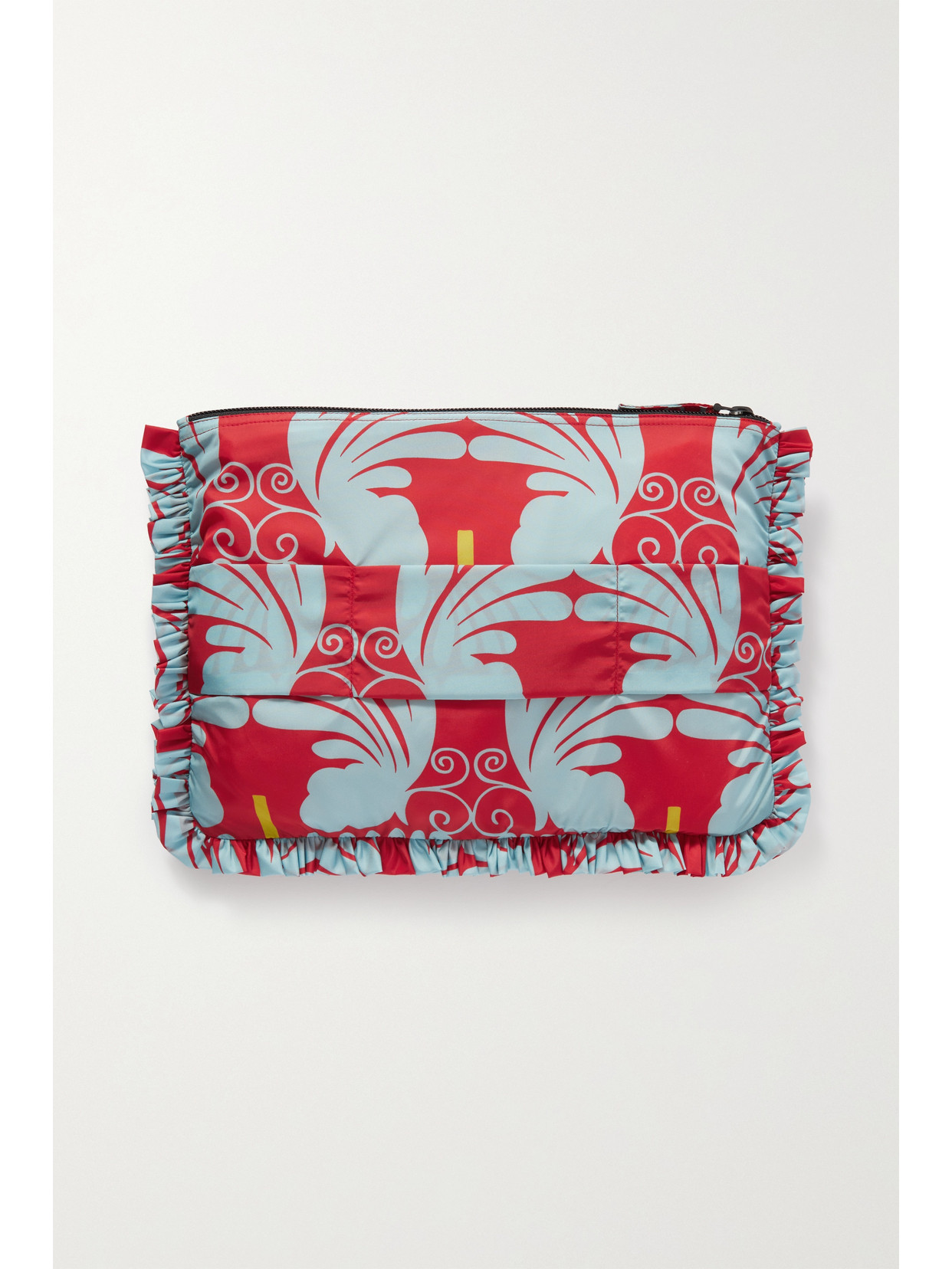 La DoubleJ - Ruffled Printed Faille Clutch - Turquoise 22 Awaiting product image