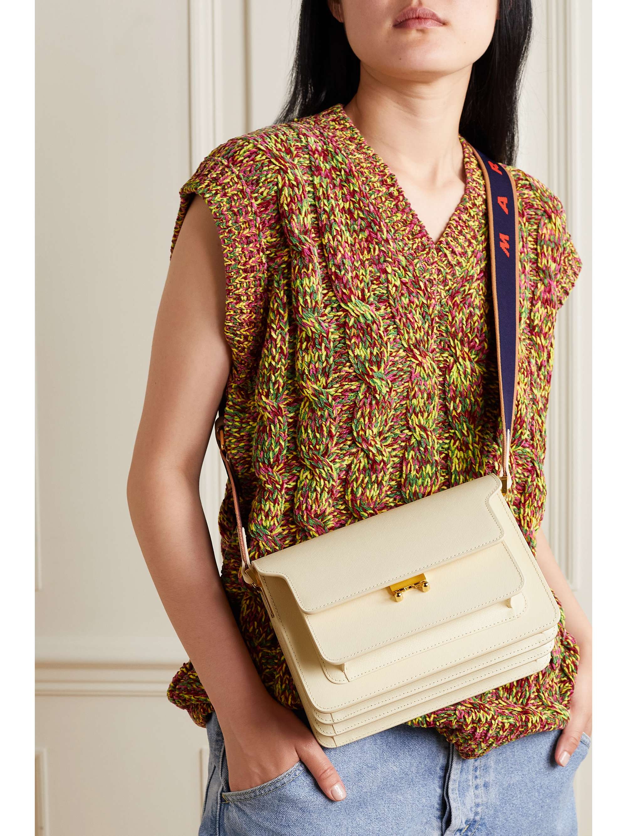 MARNI Trunk medium textured-leather shoulder bag