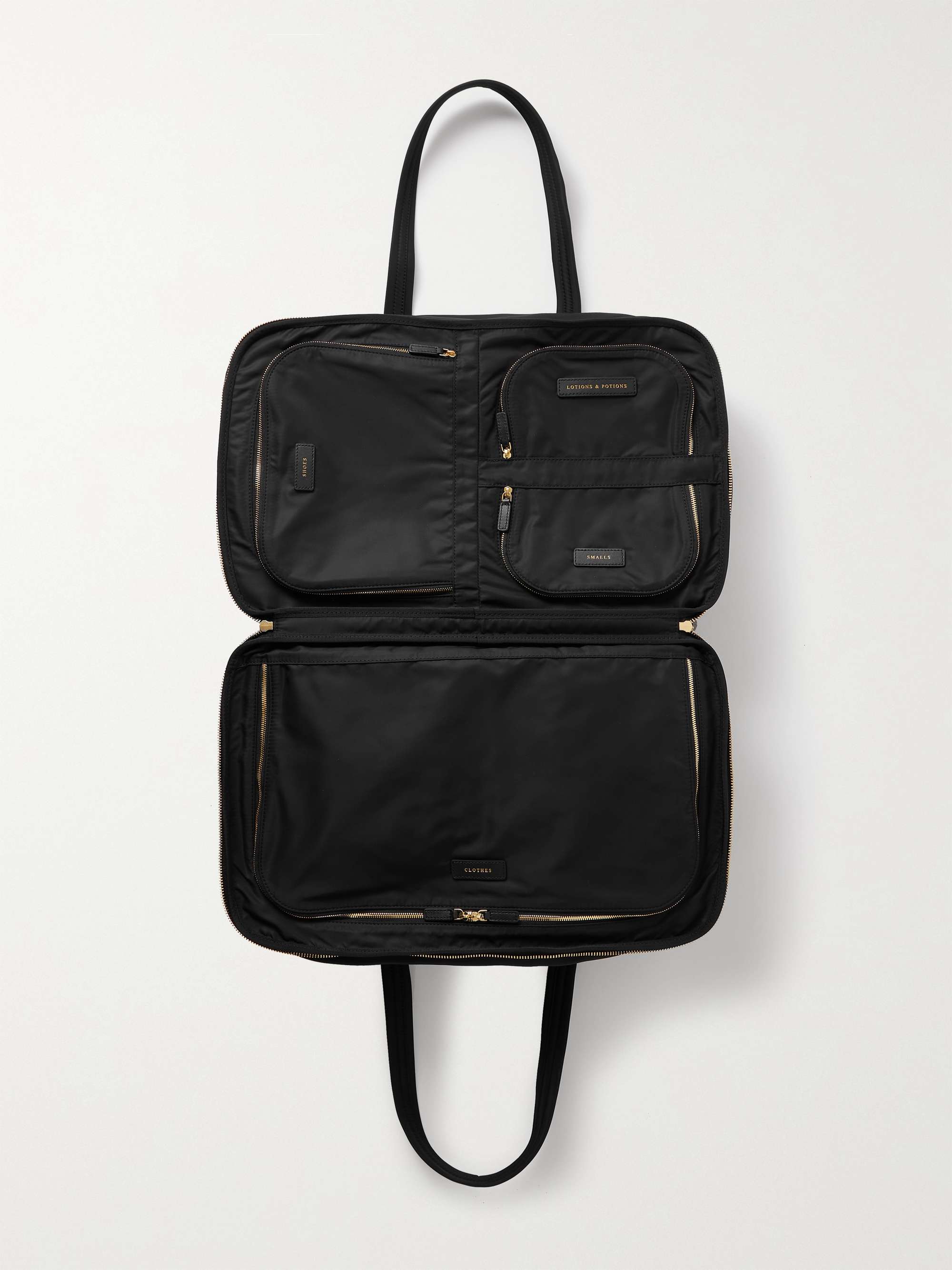 Black + NET SUSTAIN 24 Hour leathertrimmed ECONYL weekend bag ANYA