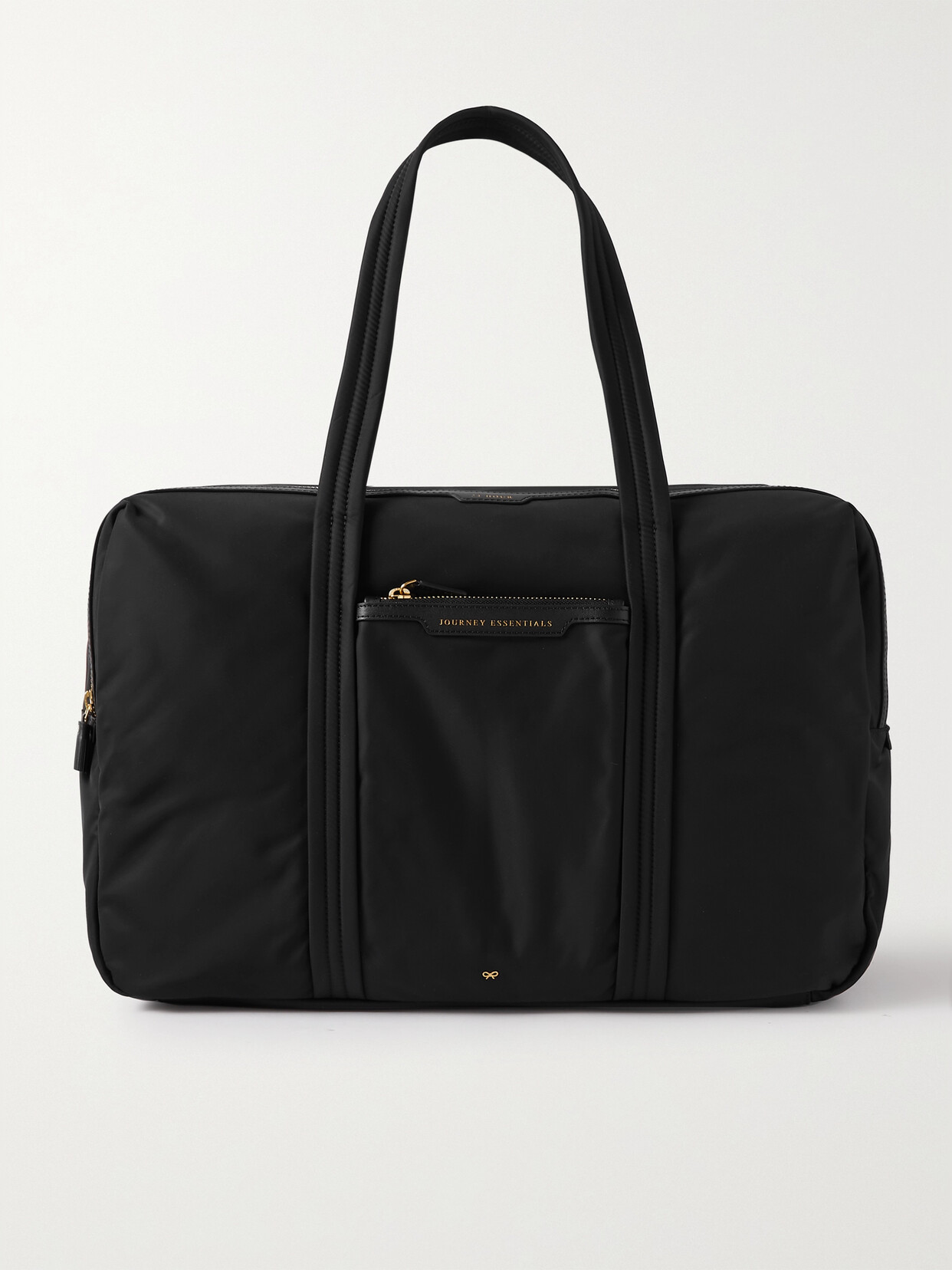 Anya Hindmarch + Net Sustain 24 Hour Leather-trimmed Econyl Weekend Bag In Black