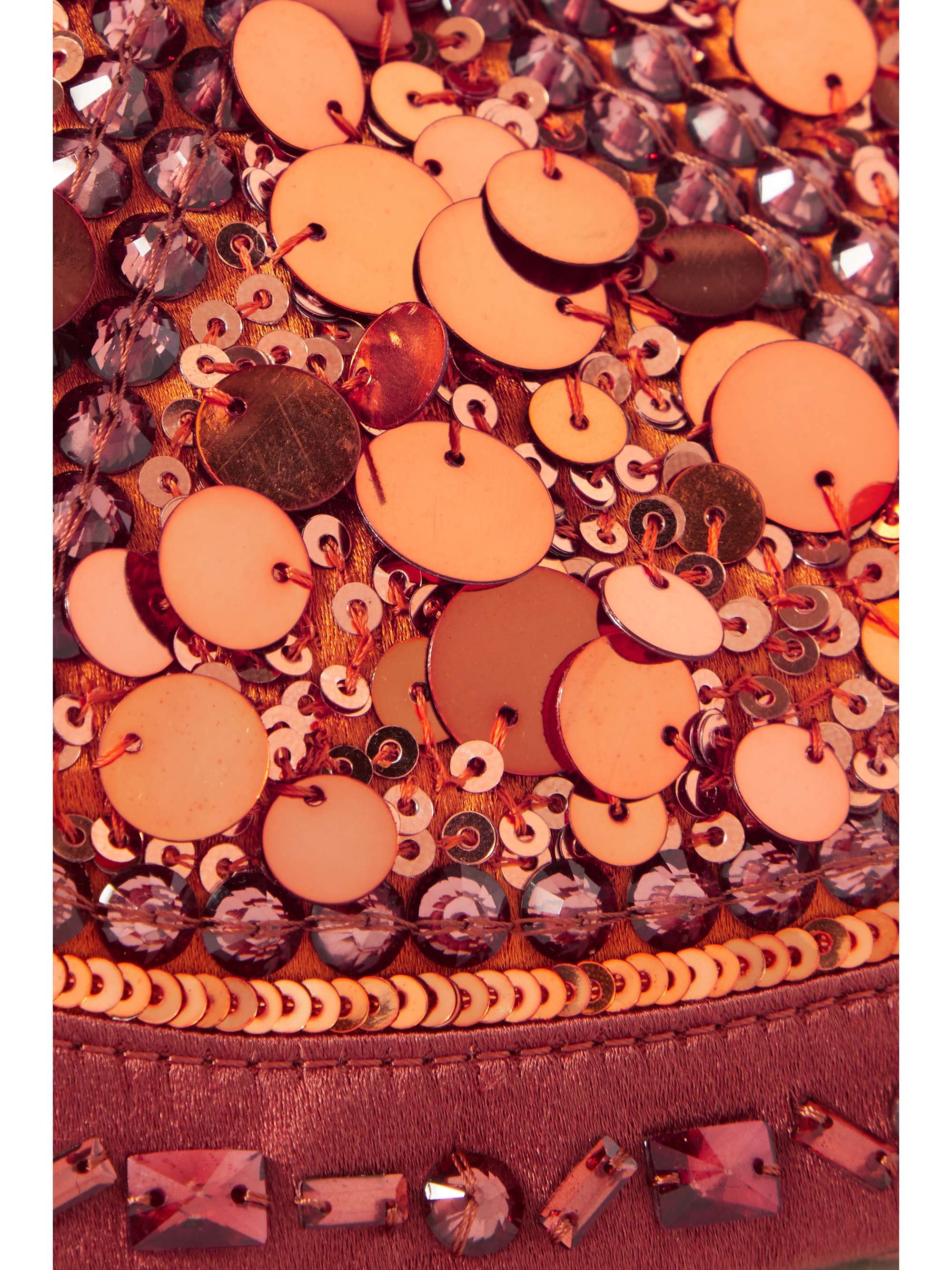 ANYA HINDMARCH Clutch aus recyceltem Satin und Leder mit Pailletten