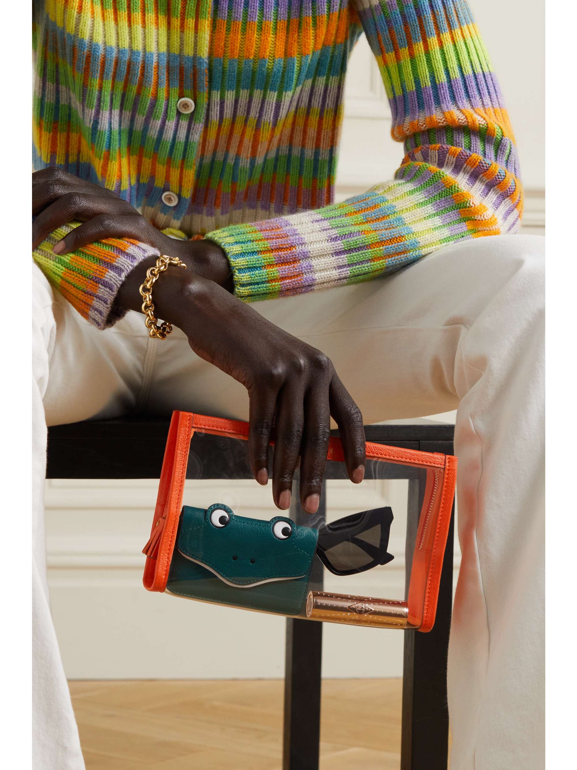 ANYA HINDMARCH + NET SUSTAIN Loose Pocket Little Things Beutel aus recyceltem TPU mit Lederbesätzen
