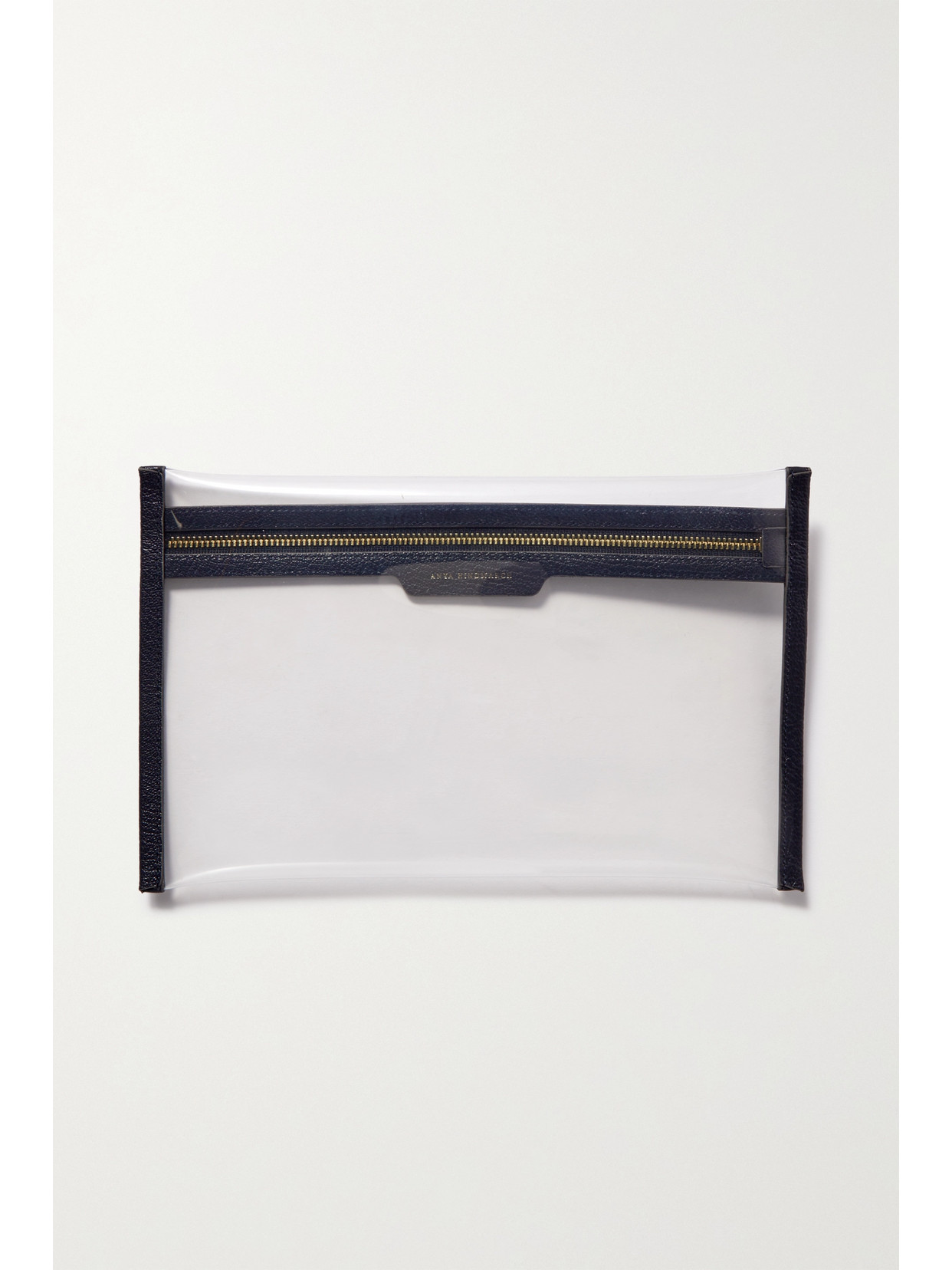 Anya Hindmarch Loose Pocket Big Things Leather-trimmed Tpu Clutch In Neutrals