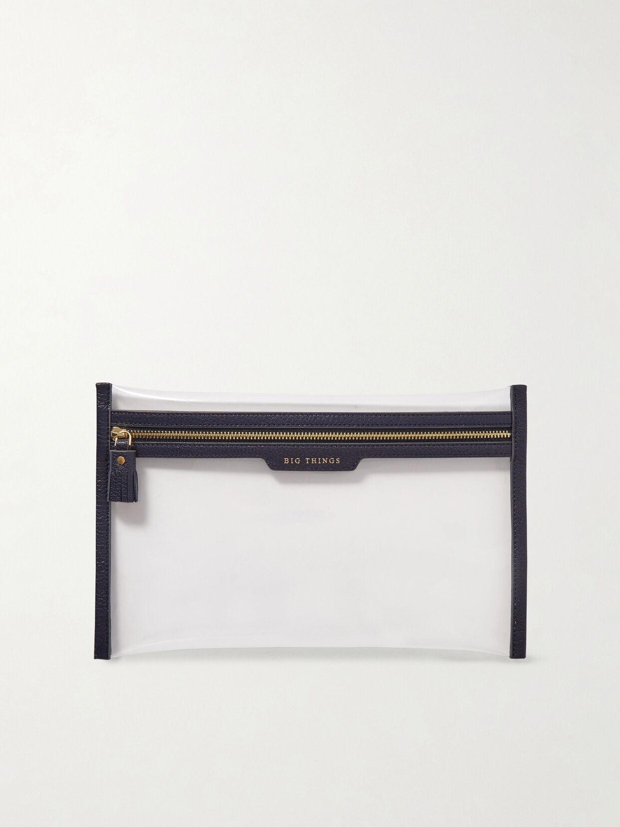 Loose Pocket Big Things leather-trimmed TPU clutch