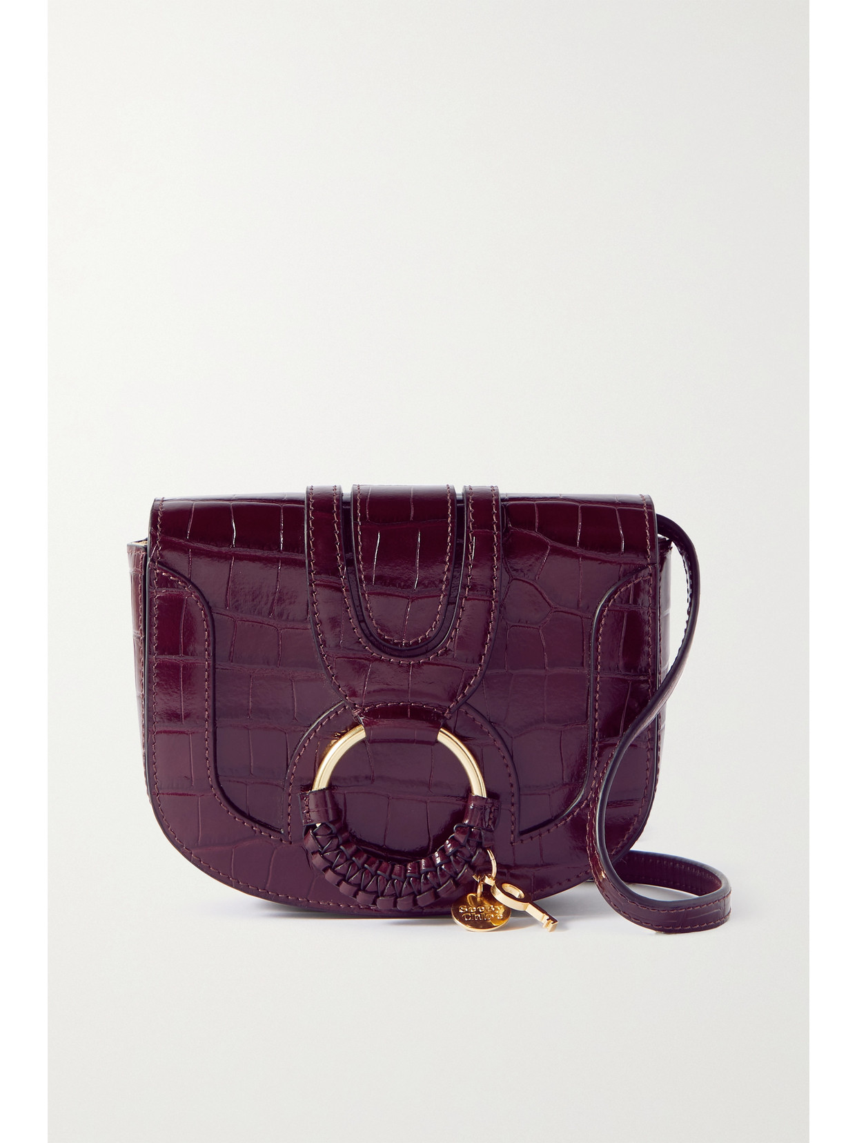 See By Chloe Hana Croc effect Vegan Leather Shoulder Bag In Burgundy ModeSens