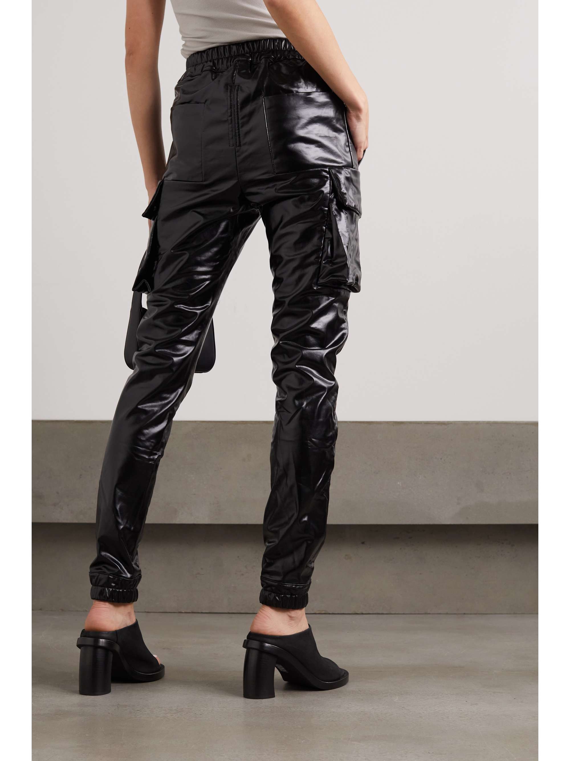 RICK OWENS Mastodon coated cotton-blend tapered cargo pants