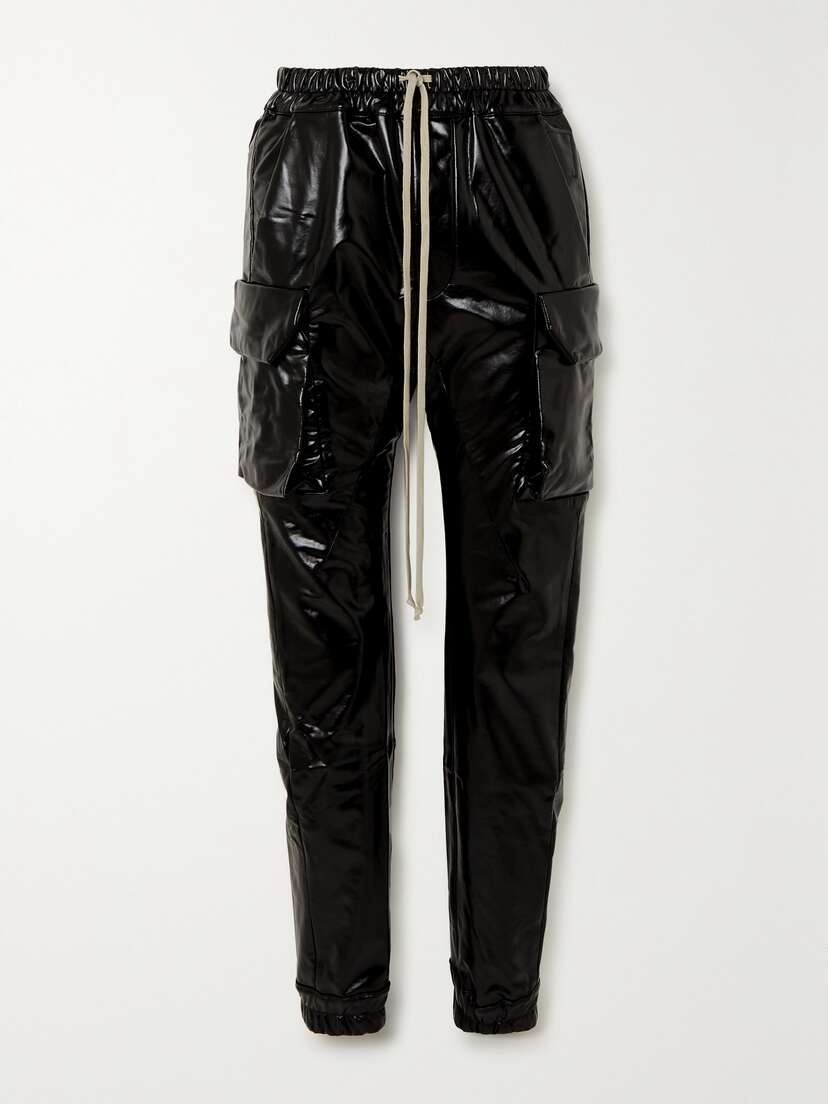 Rick Owens Mastodon Coated Cotton-blend Tapered Cargo Pants - x large
