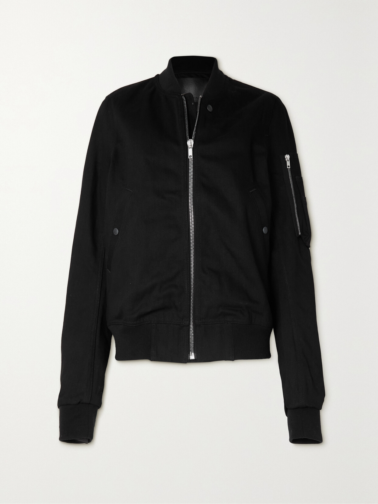 Rick Owens Black Silk Crepe Cocoon Seb Bomber Jacket In Black