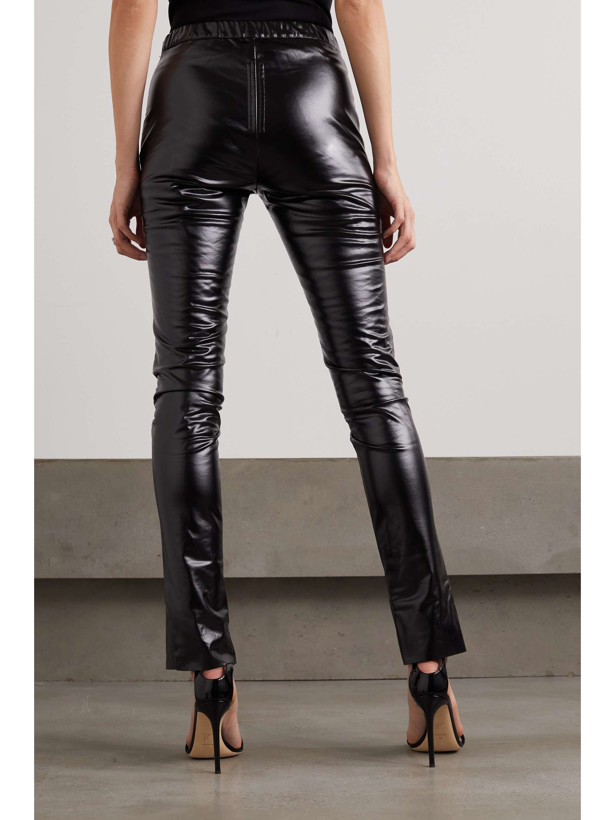 RICK OWENS Leather-blend leggings