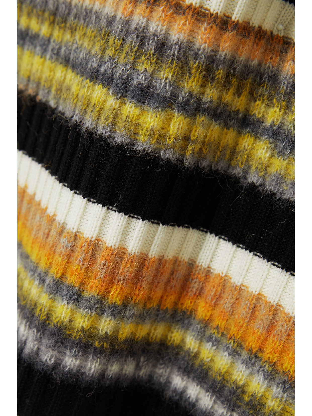 Zankov Camille Striped Brushed Ribbed-knit Midi Dress In Black