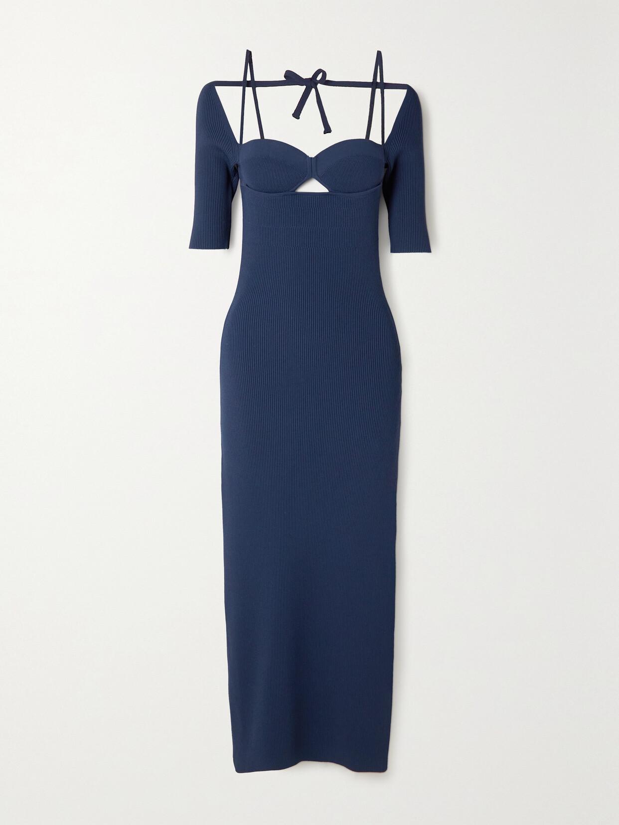 Altuzarra Mareen Cutout Ribbed-knit Midi Dress In Blue