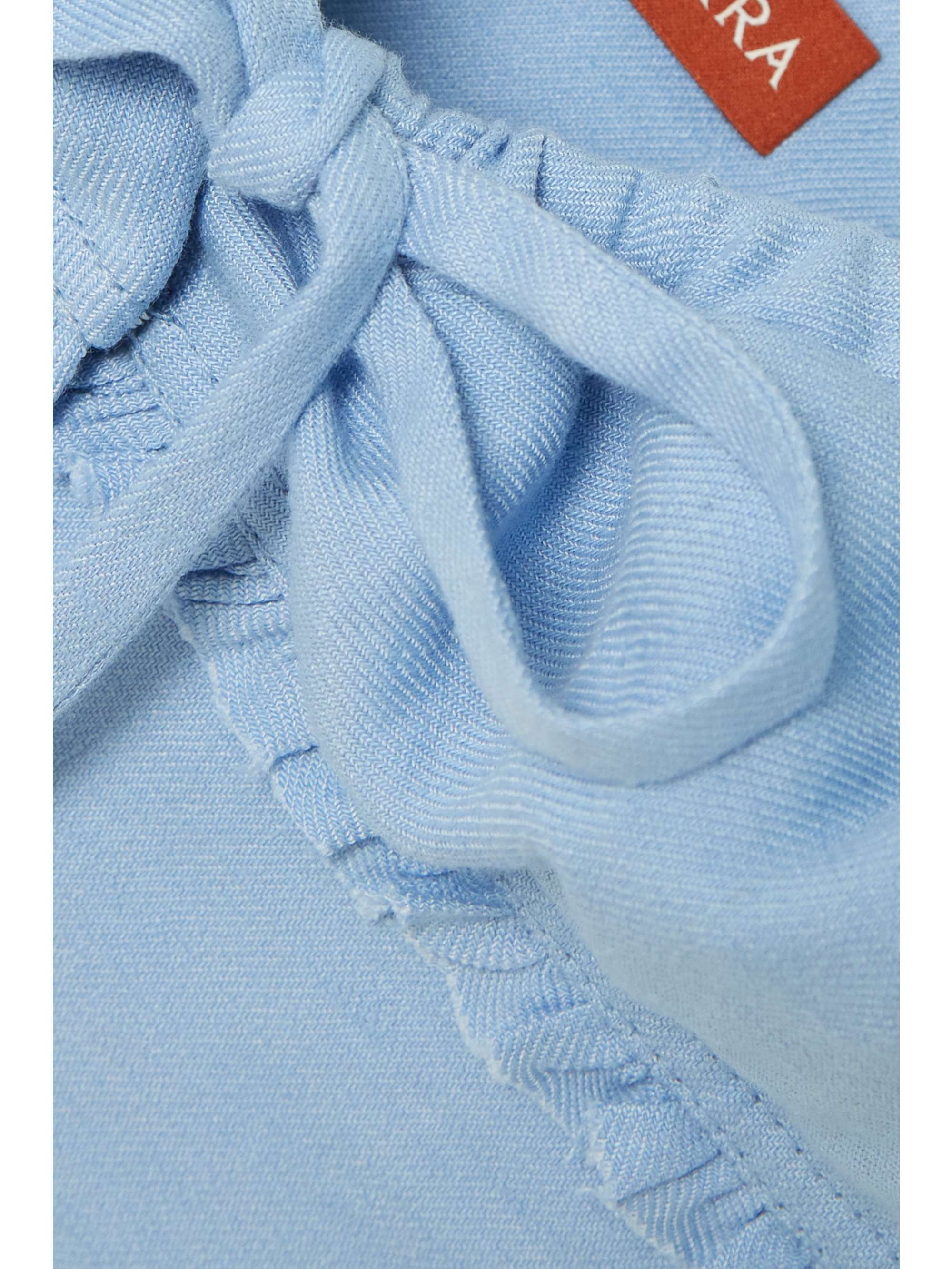 ALTUZARRA Bijou cropped ruffled linen-blend top
