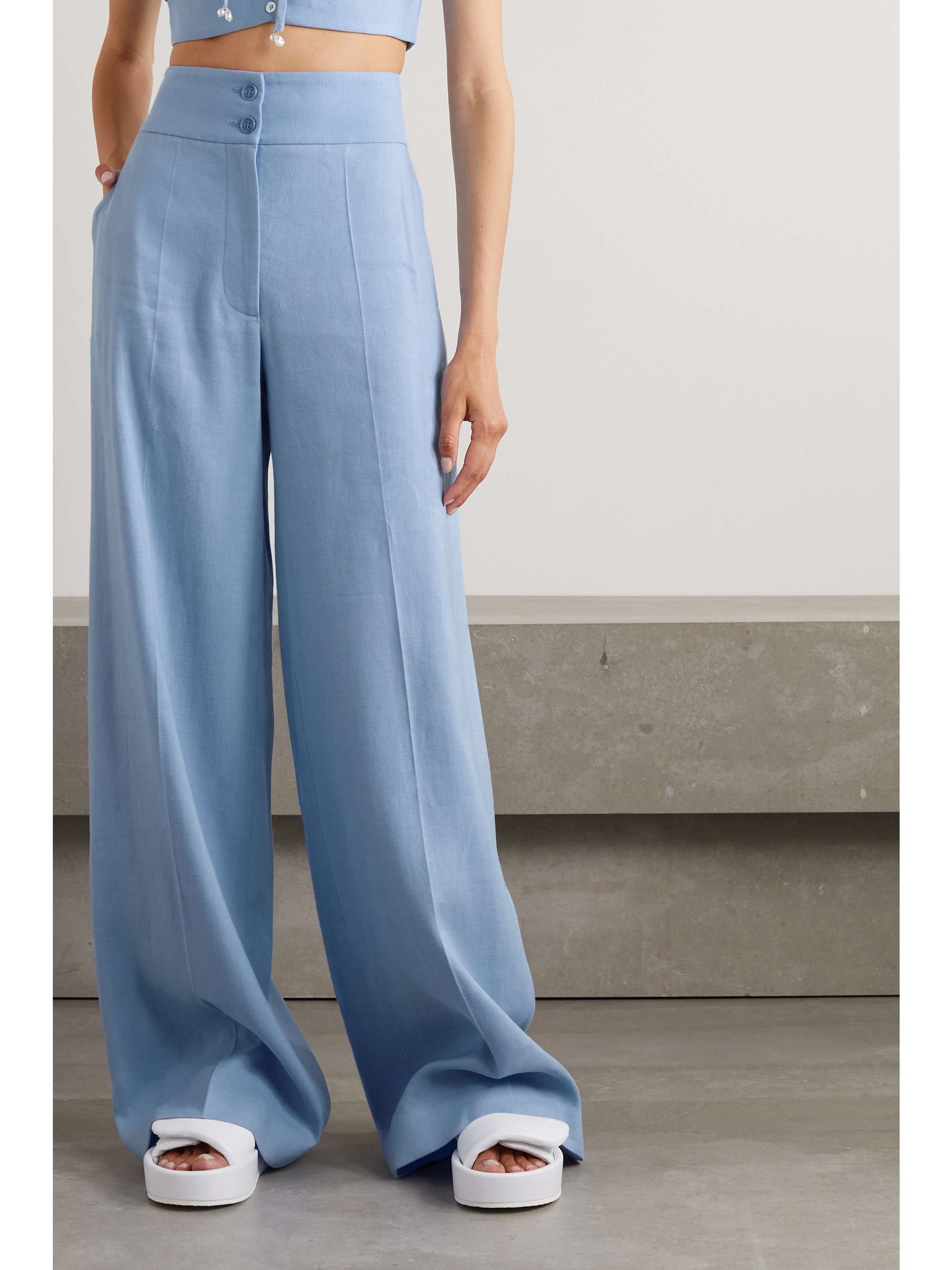 ALTUZARRA Rudy linen-blend wide-leg pants