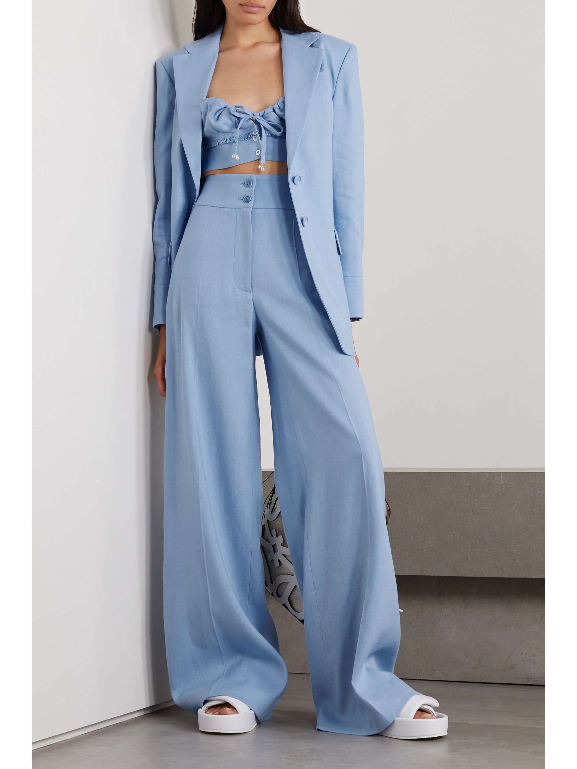 ALTUZARRA Rudy linen-blend wide-leg pants