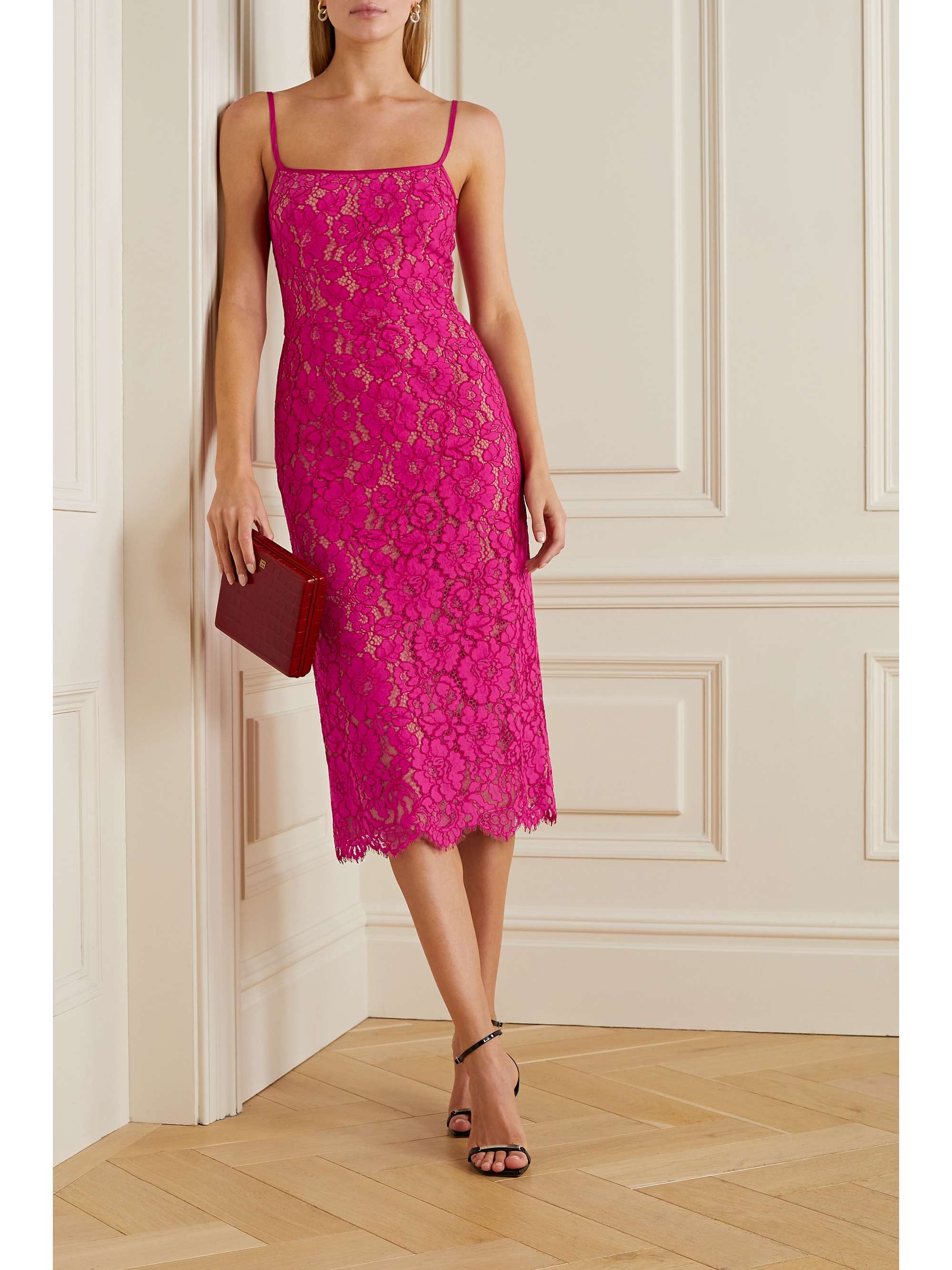 Kors Collection Michael Kors Pink Lace Dress Hand-Embroidered