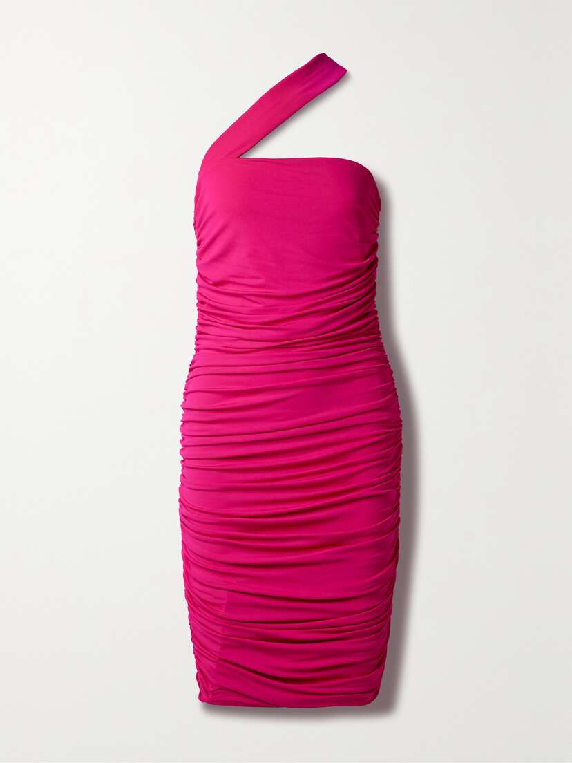 Michael Kors Collection One-shoulder Ruched Stretch-crepe Midi Dress