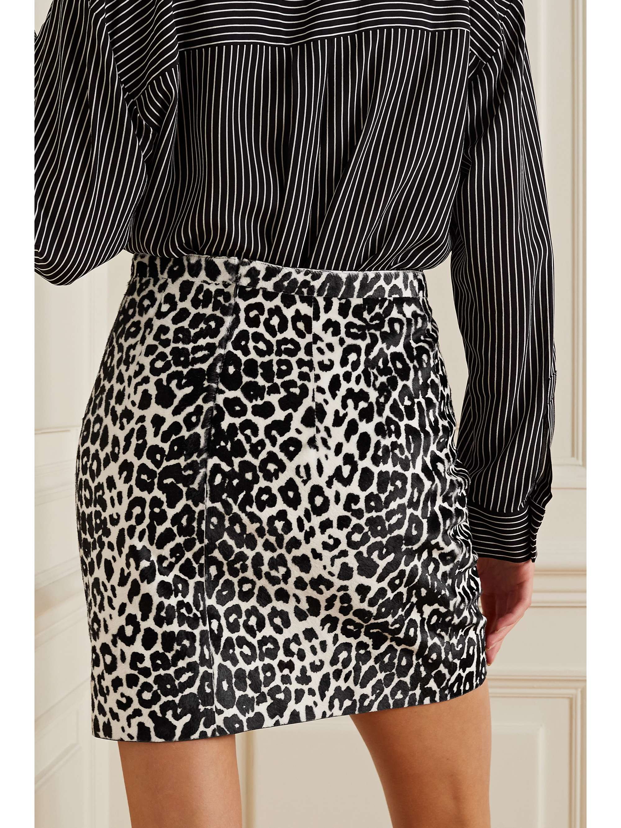 MICHAEL KORS COLLECTION Leopard-print calf hair mini skirt