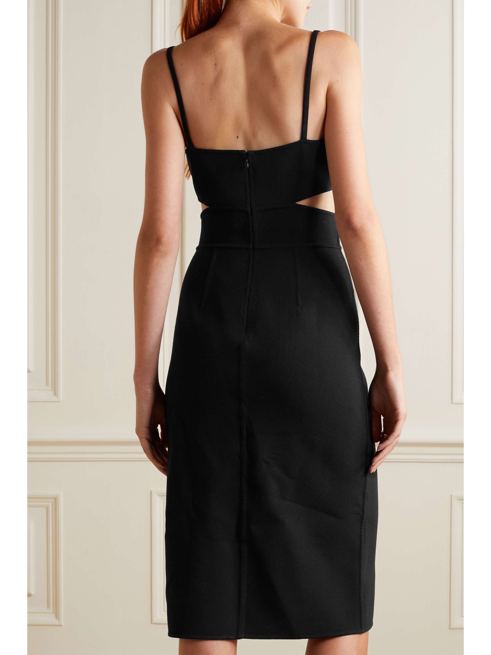 MICHAEL KORS COLLECTION 挖剪羊毛混纺中长连衣裙