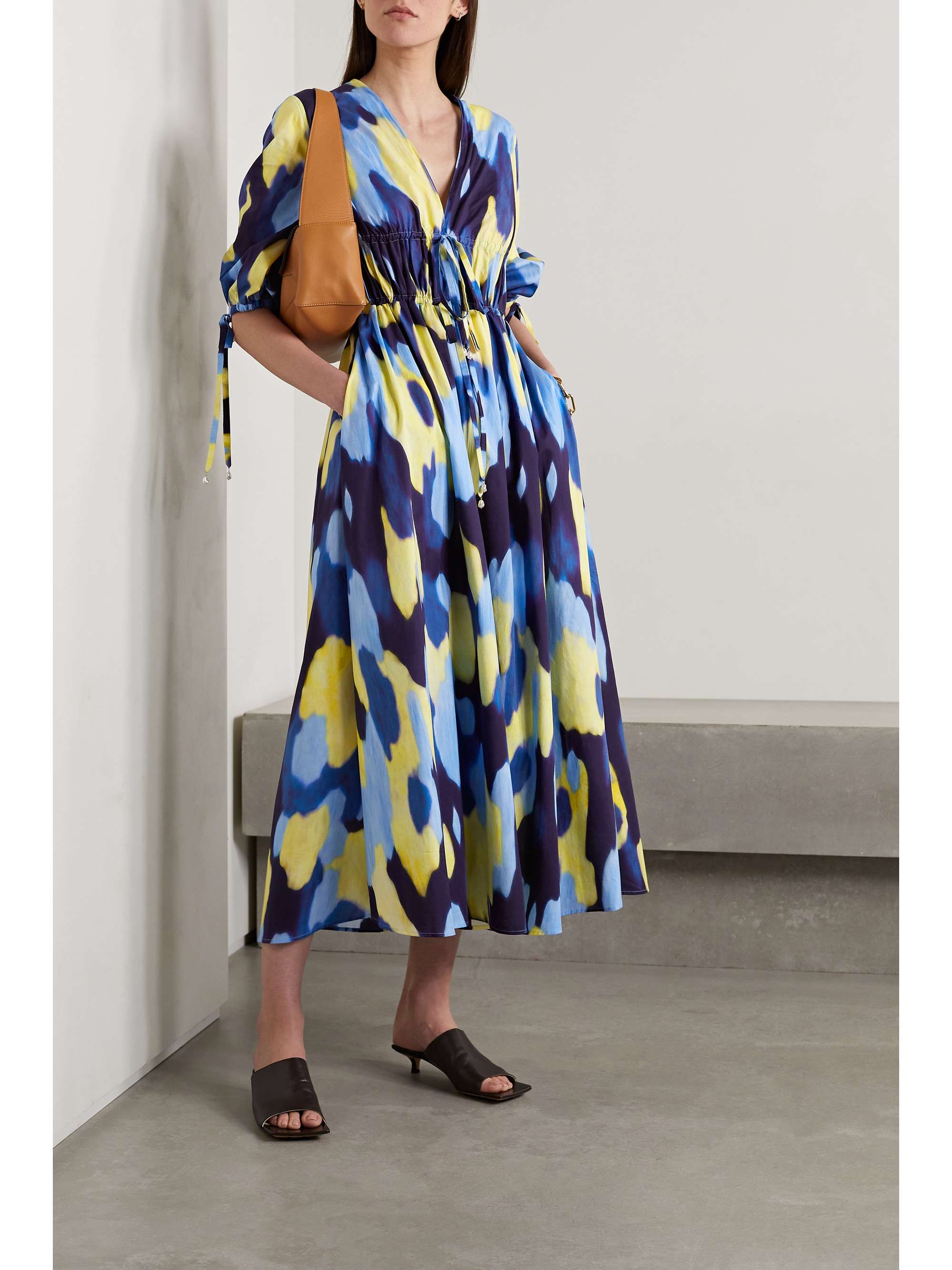 ALTUZARRA Donrine printed cotton-blend poplin midi dress | NET-A-PORTER