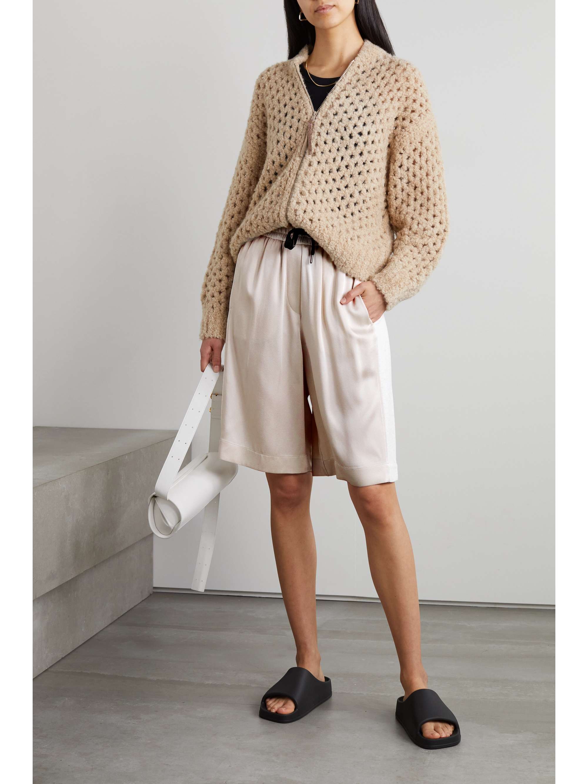 BRUNELLO CUCINELLI Paneled cotton-jersey shorts