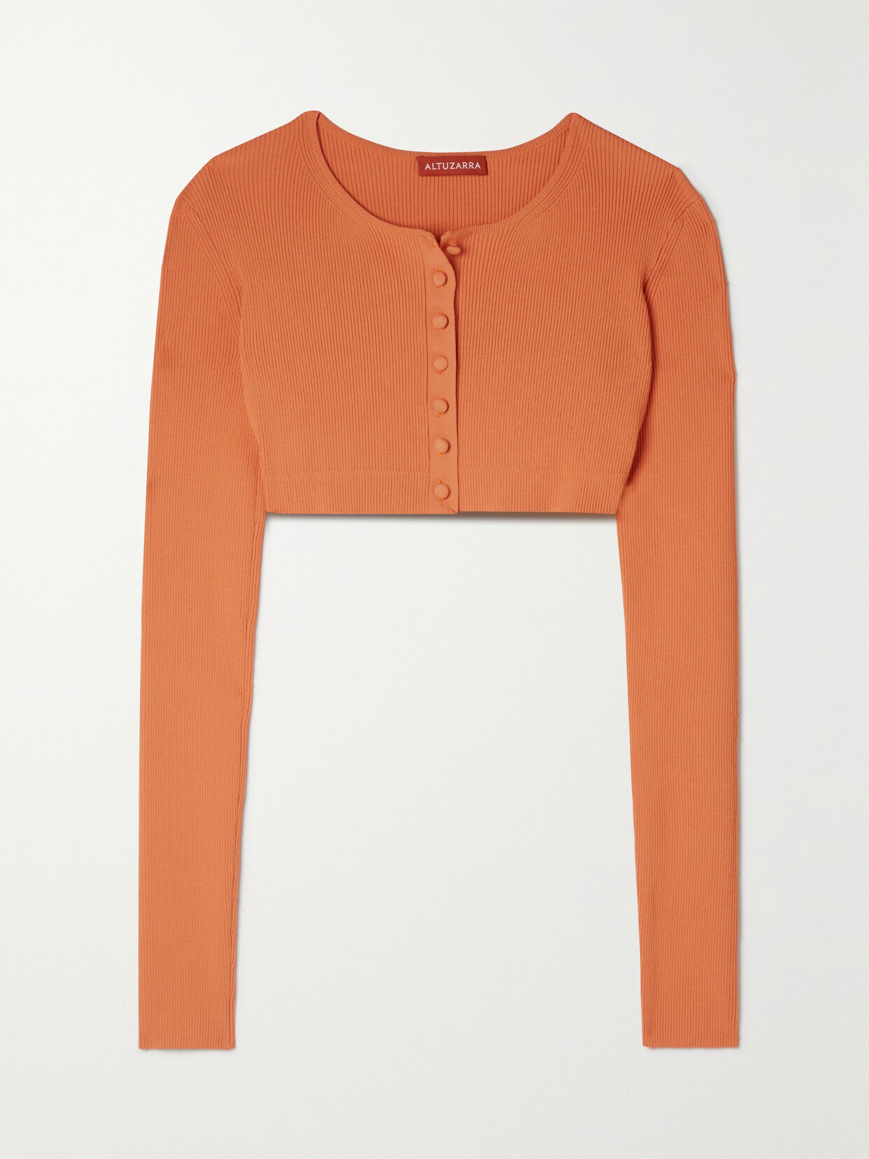 Altuzarra Blazar Cropped Ribbed-knit Cardigan - Orange