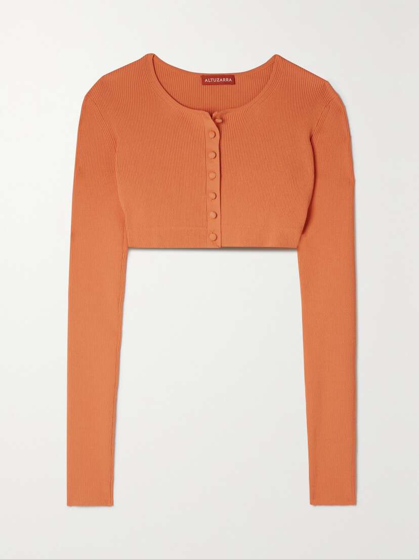 Altuzarra Blazar Cropped Ribbed-knit Cardigan