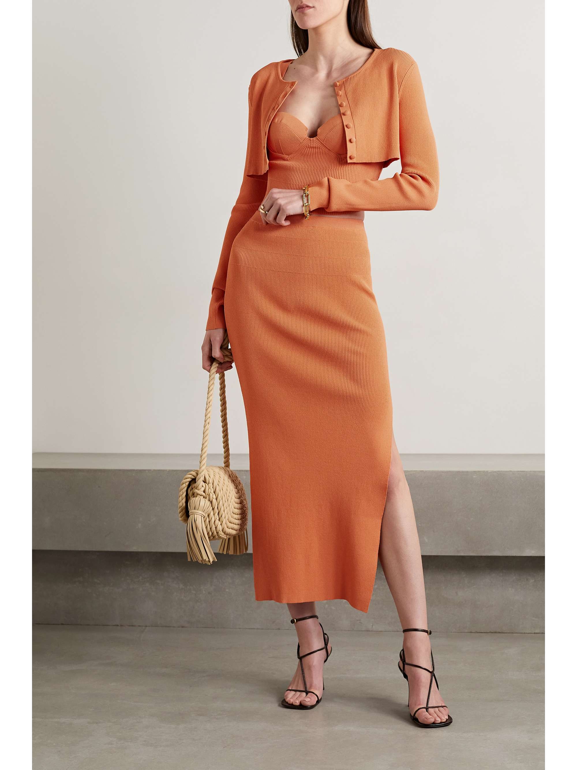 ALTUZARRA Blazar cropped ribbed-knit cardigan
