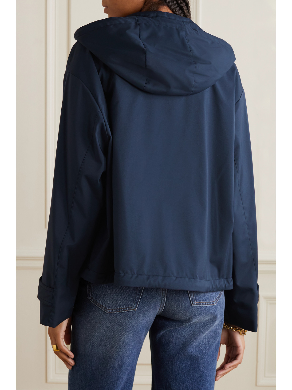 Loro Piana Shell Hooded Jacket In Blue