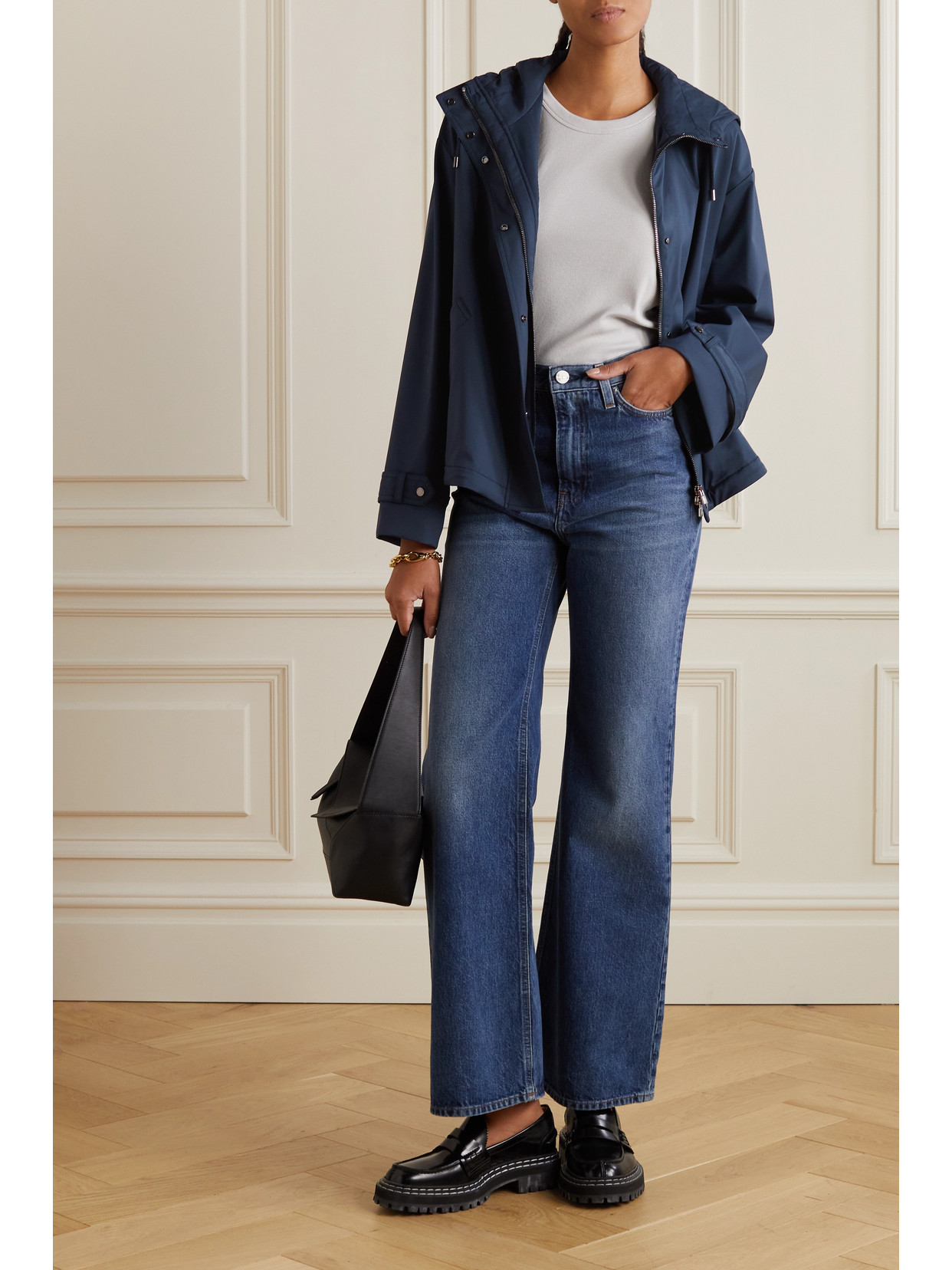 Loro Piana Shell Hooded Jacket In Blue