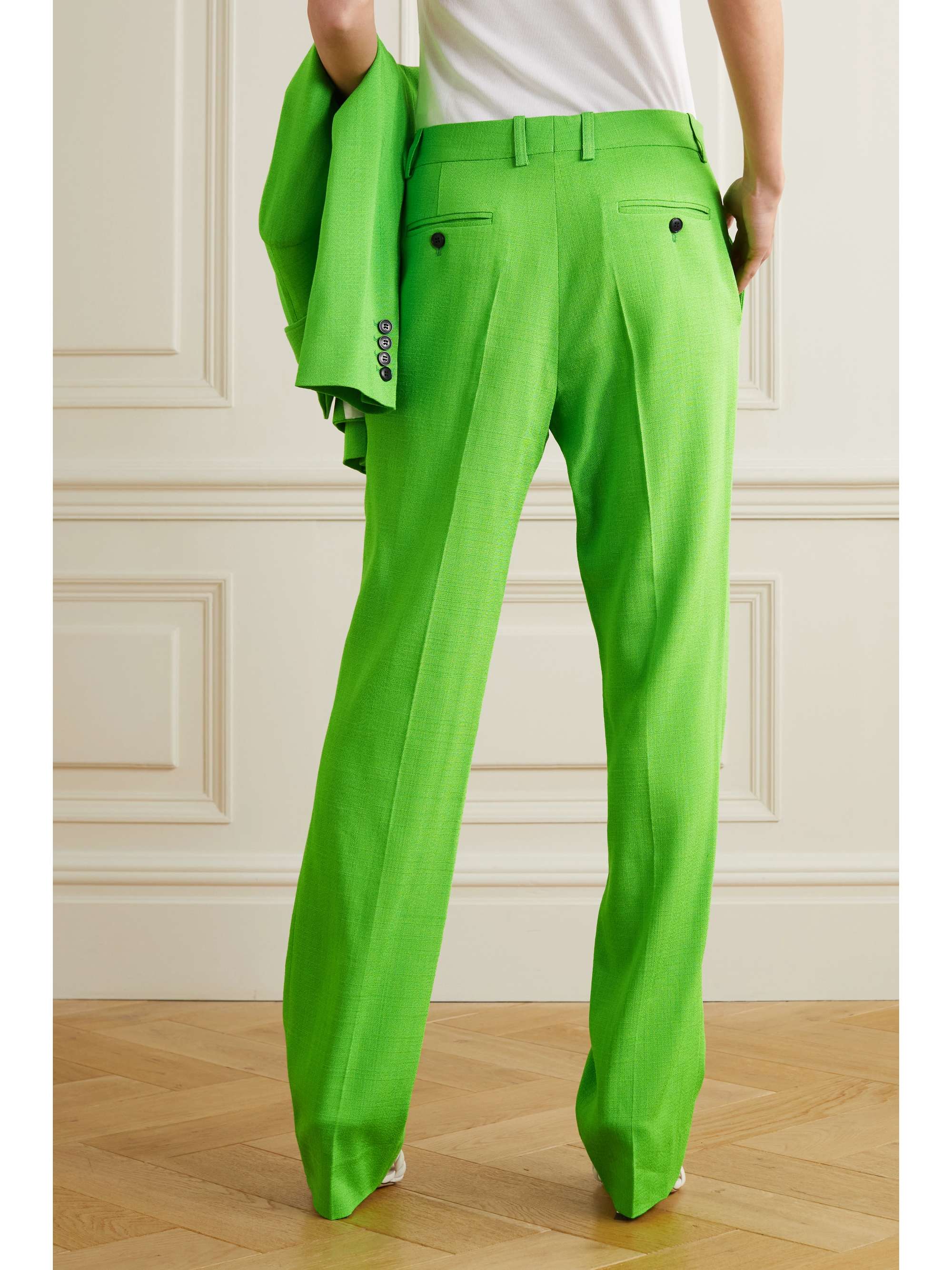 Green Woven straight-leg pants 