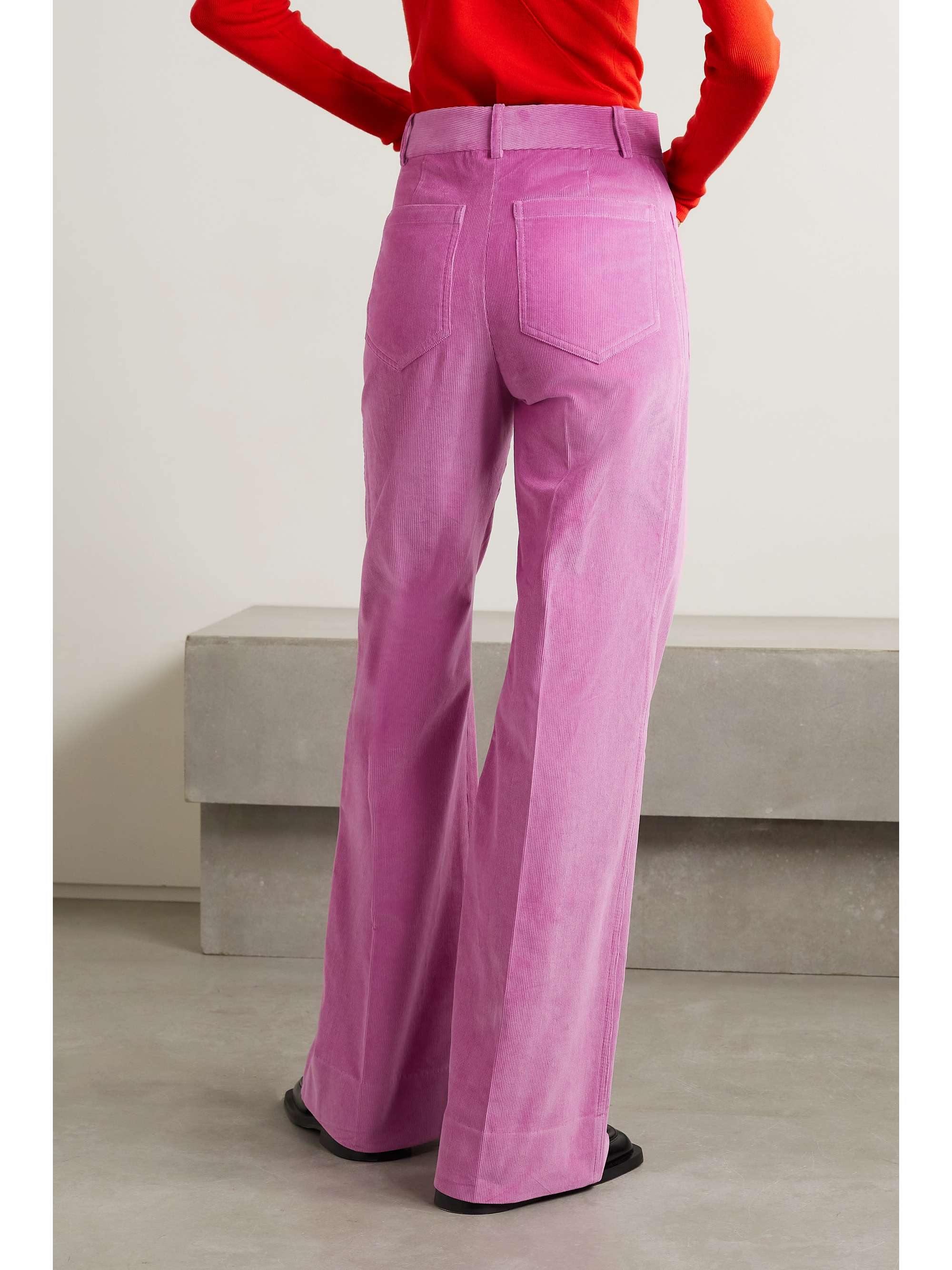 VICTORIA BECKHAM Alina cotton-corduroy flared pants | NET-A-PORTER