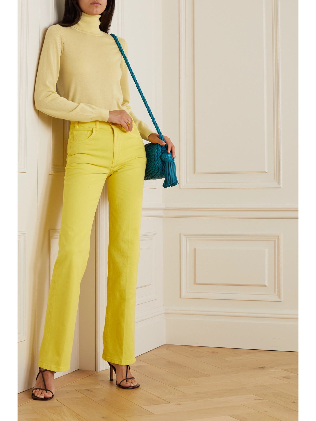 Shop Loro Piana Cashmere Turtleneck Sweater In Yellow