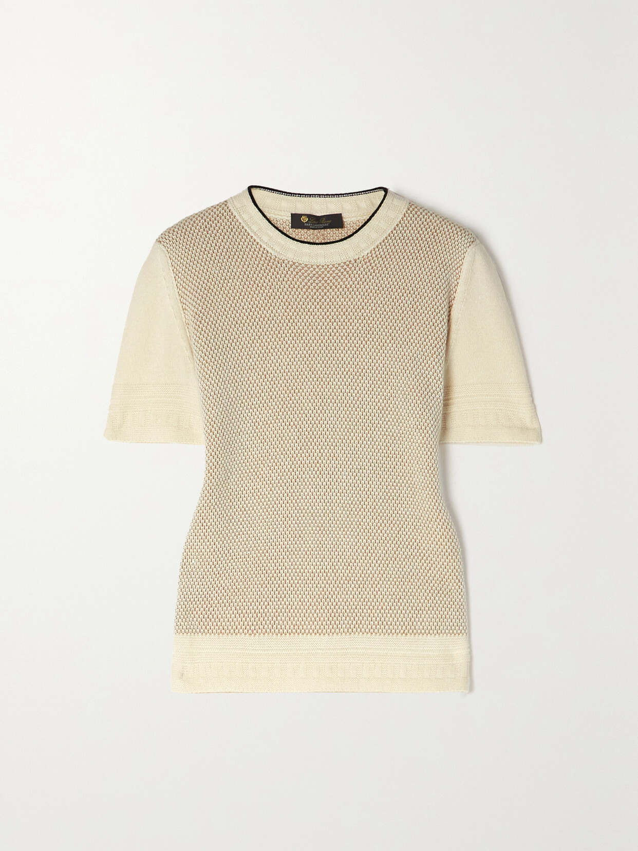 Loro Piana Honeycomb-knit Cashmere T-shirt - Cream