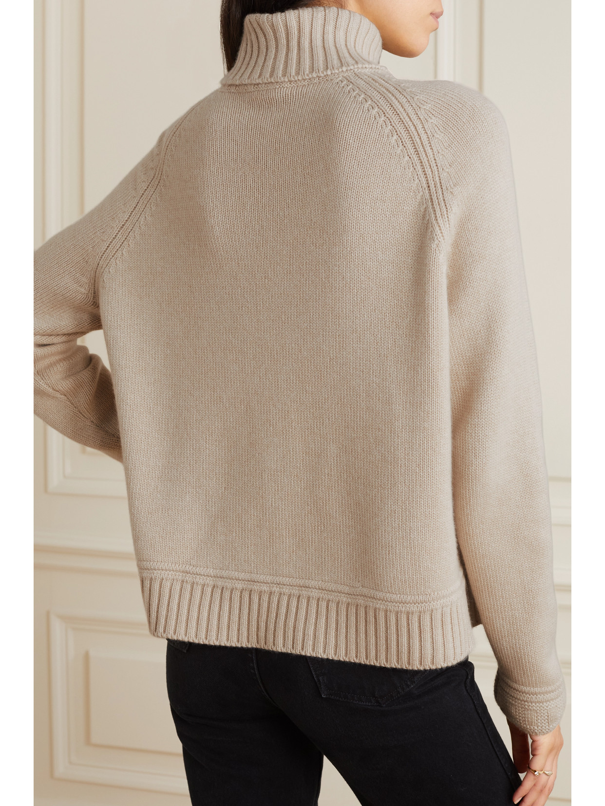 Loro Piana Dolcevita Wetherlam Cashmere Turtleneck Sweater In Cream