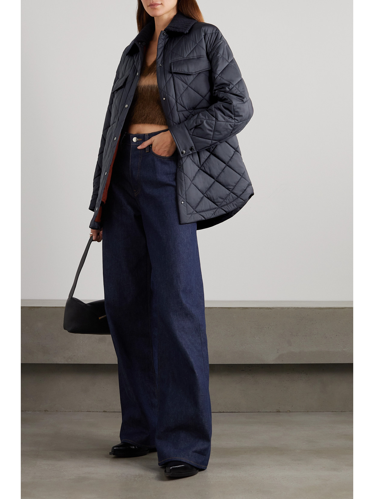 Loro Piana Rocar Ribbed Cashmere-trimmed Quilted Shell Coat In Blue
