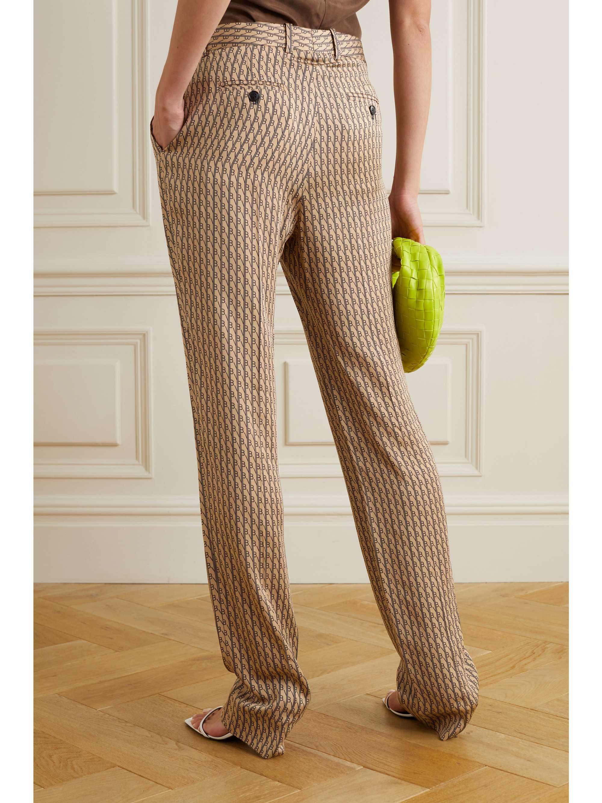 VICTORIA BECKHAM Printed twill straight-leg pants