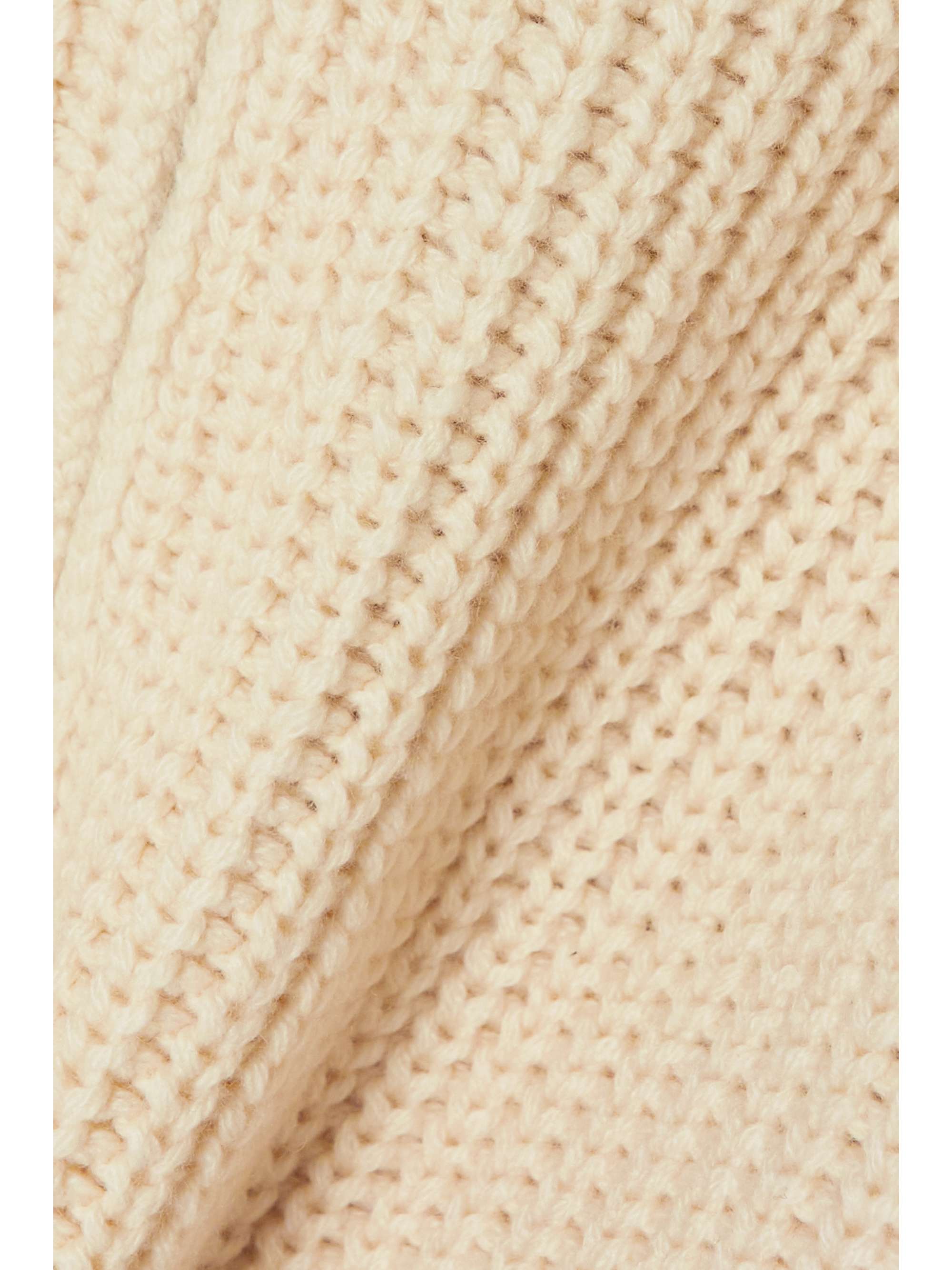 LORO PIANA Convertible fleece-trimmed ribbed cashmere and silk-blend cardigan